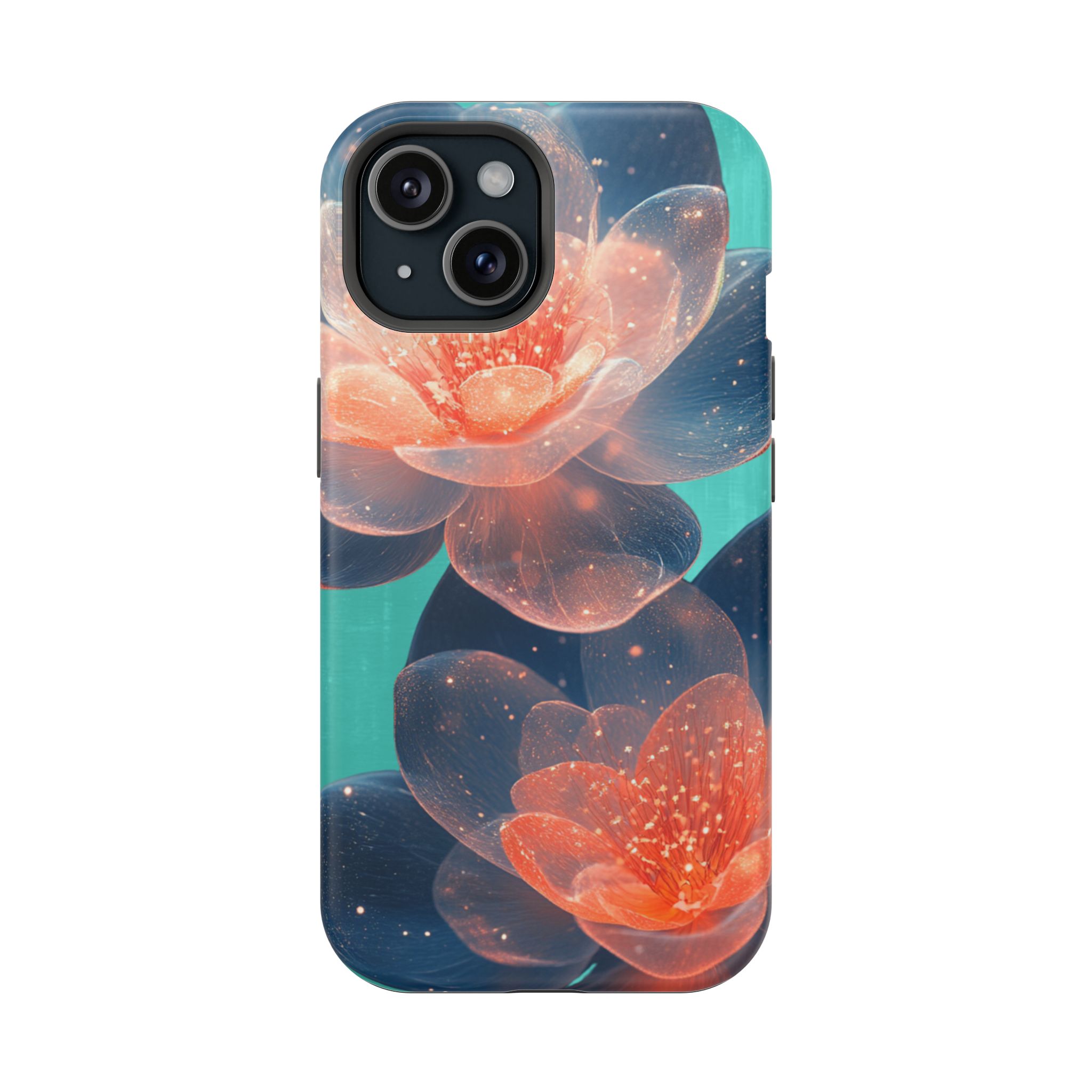 Velouris – Turquoise Glow Lotus Floral iPhone Case - Image 19
