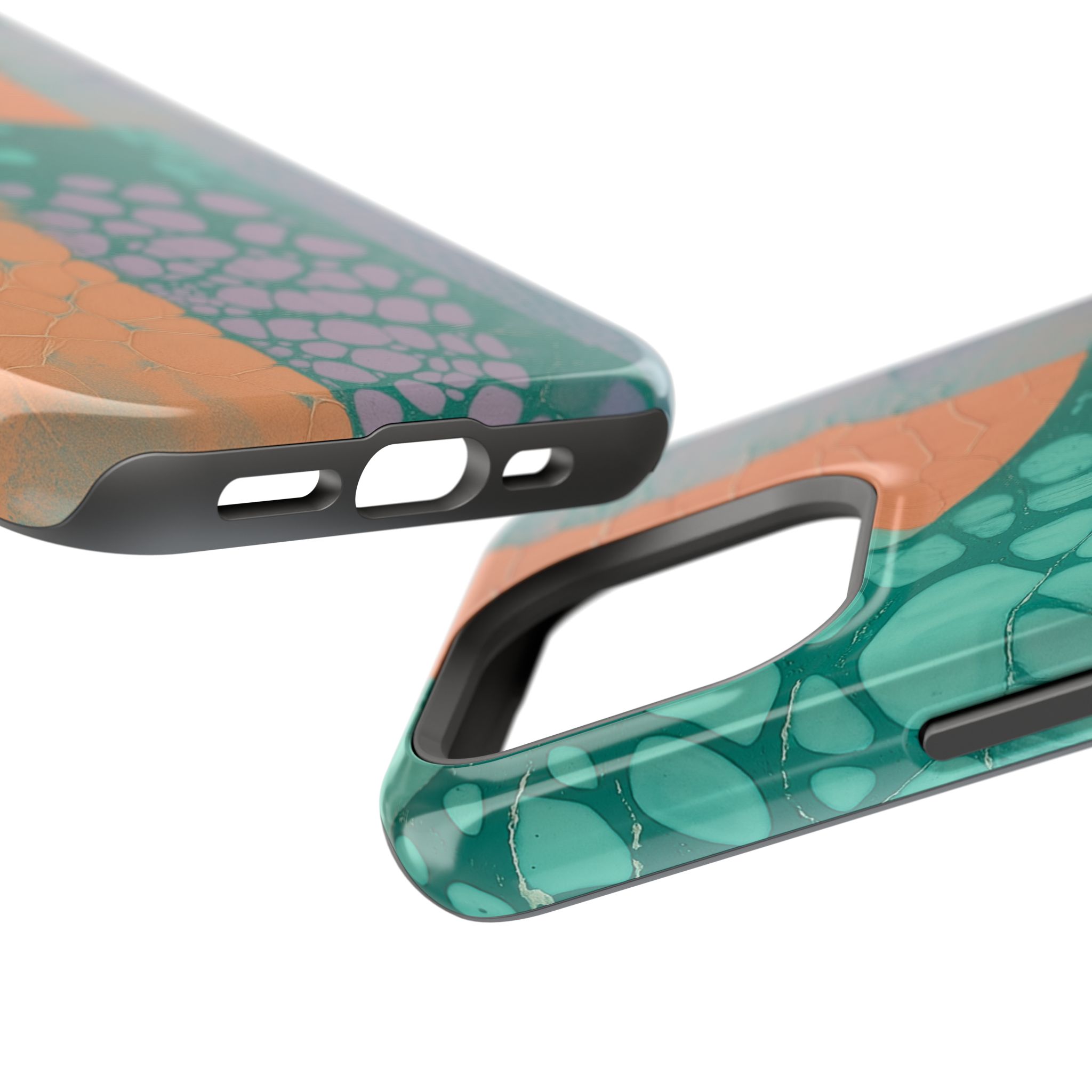 Serpentina Chic – Teal Coral Snake Skin iPhone Case - Image 76