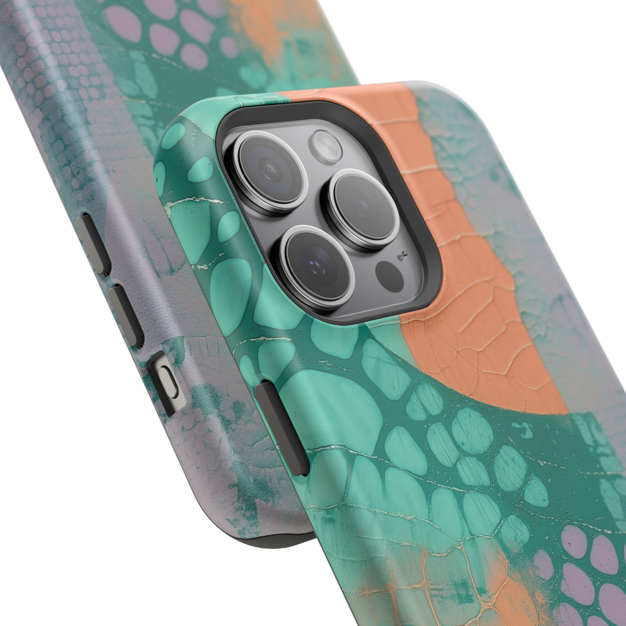 Serpentina Chic – Teal Coral Snake Skin iPhone Case - Image 95