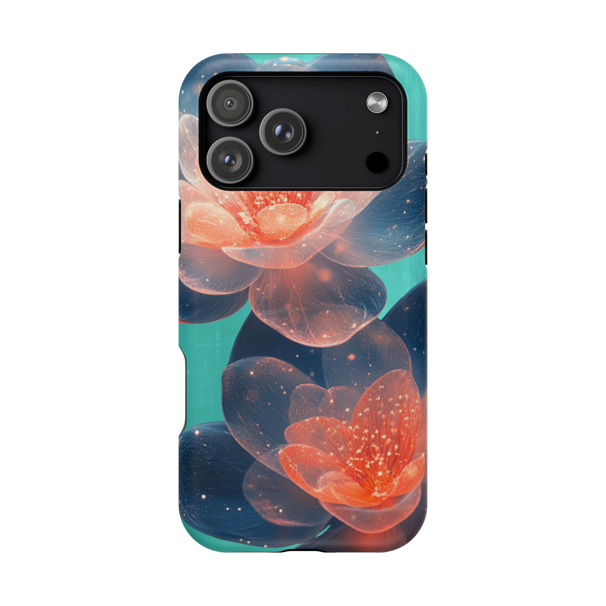 Velouris – Turquoise Glow Lotus Floral iPhone Case - Image 40