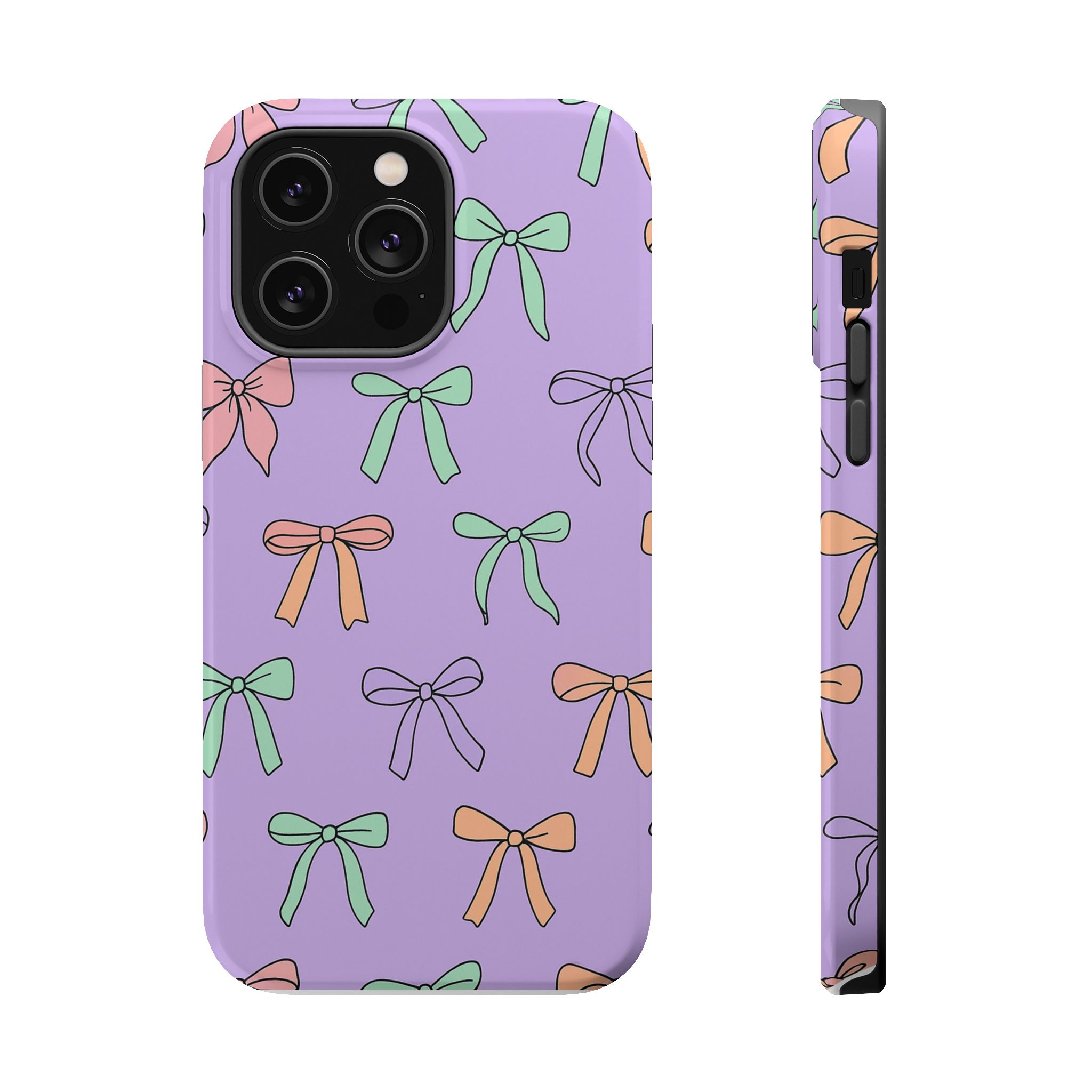 Pastel Bows – Soft Lavender Cute Ribbon Pattern iPhone Case - Image 9