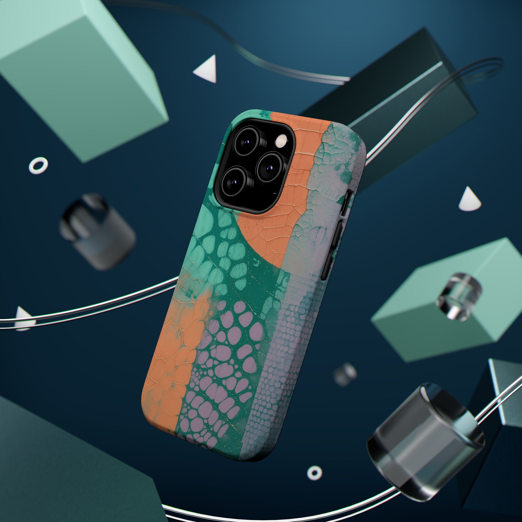 Serpentina Chic – Teal Coral Snake Skin iPhone Case - Image 16