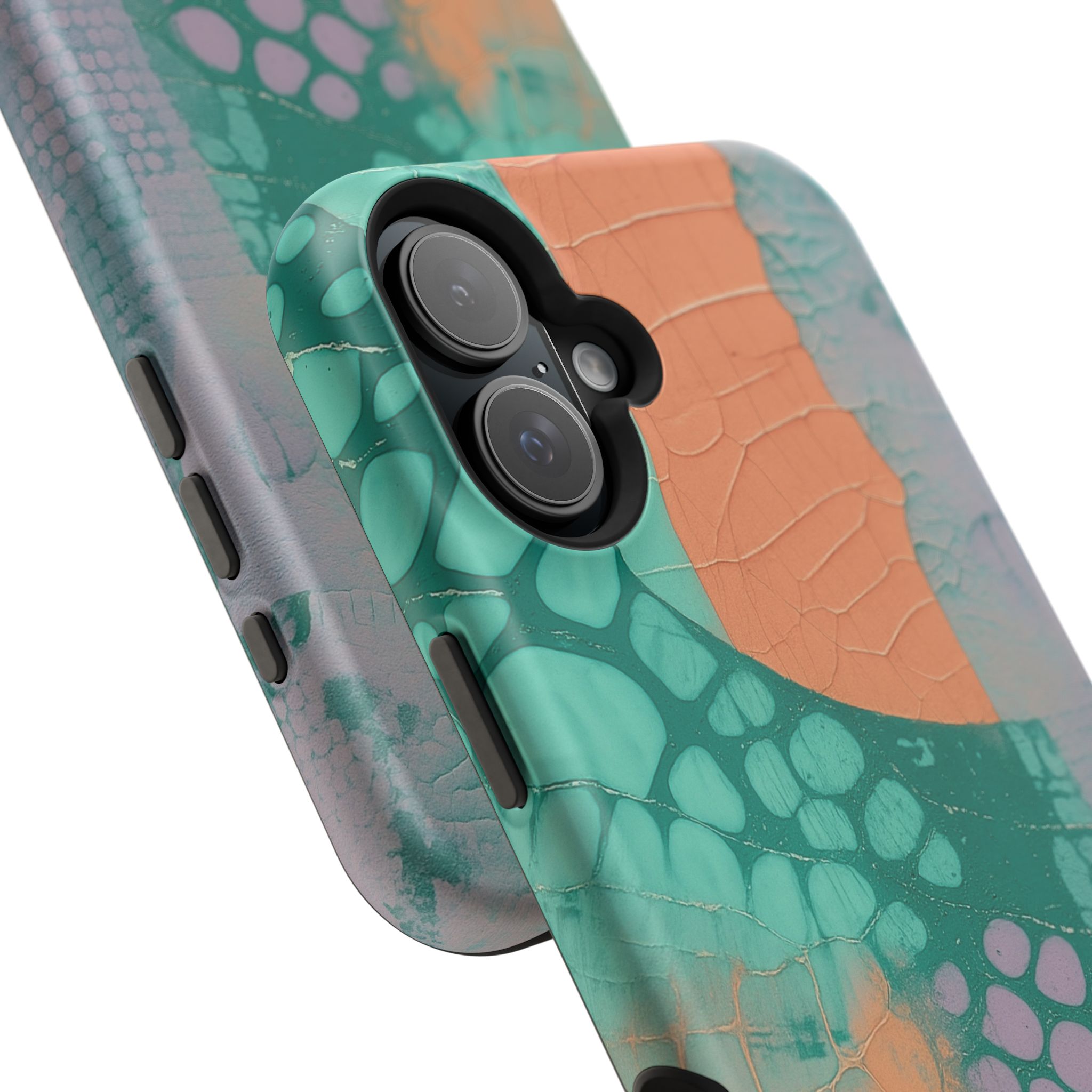 Serpentina Chic – Teal Coral Snake Skin iPhone Case - Image 112