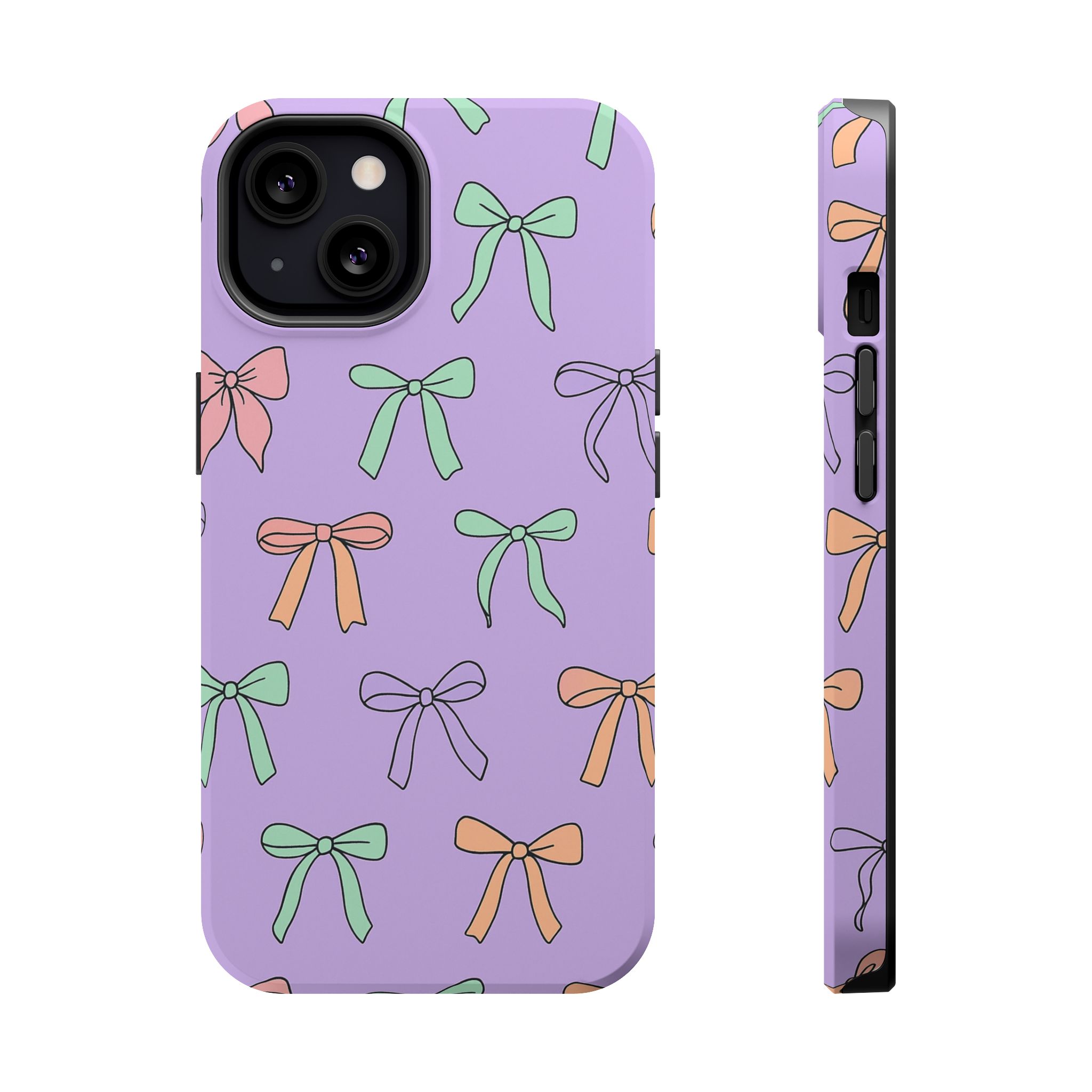 Pastel Bows – Soft Lavender Cute Ribbon Pattern iPhone Case - Image 12