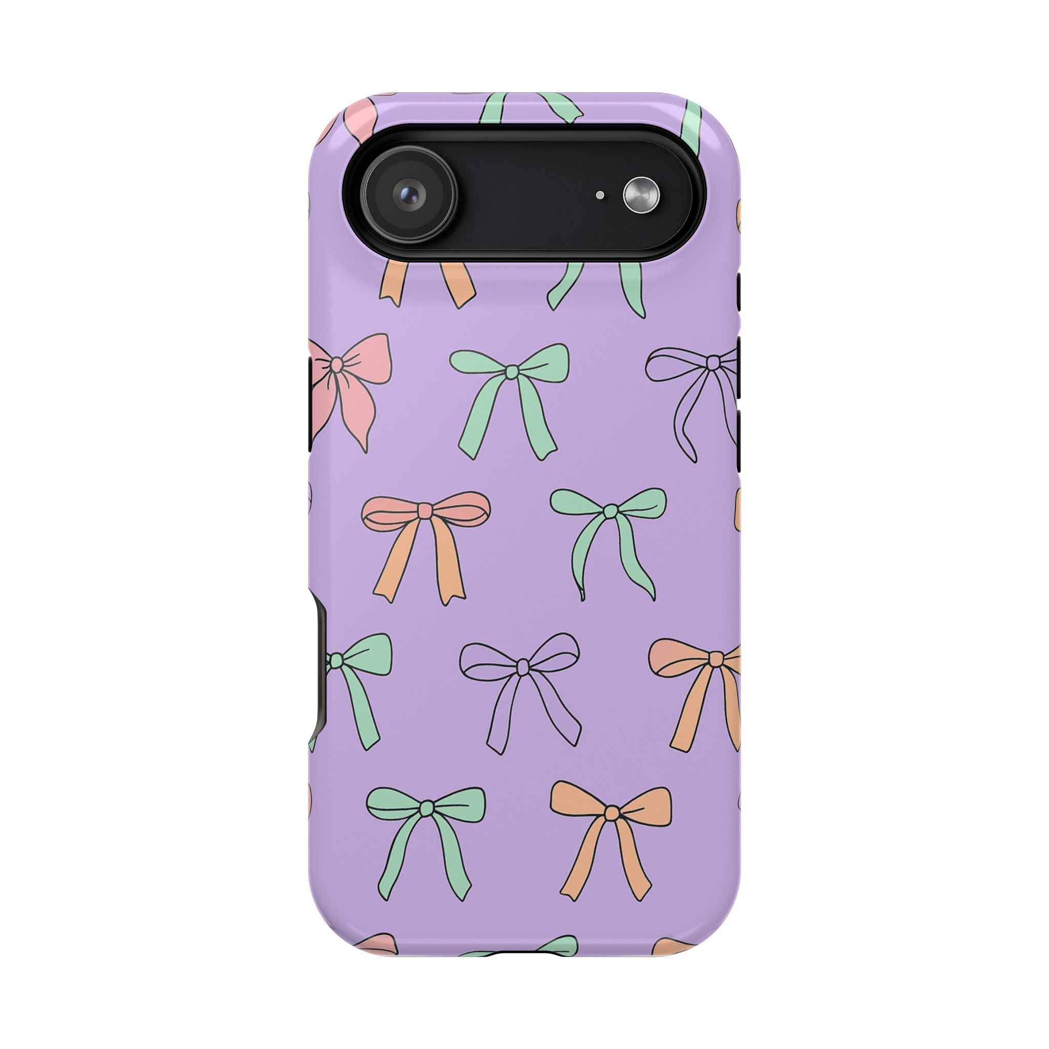 Pastel Bows – Soft Lavender Cute Ribbon Pattern iPhone Case - Image 35
