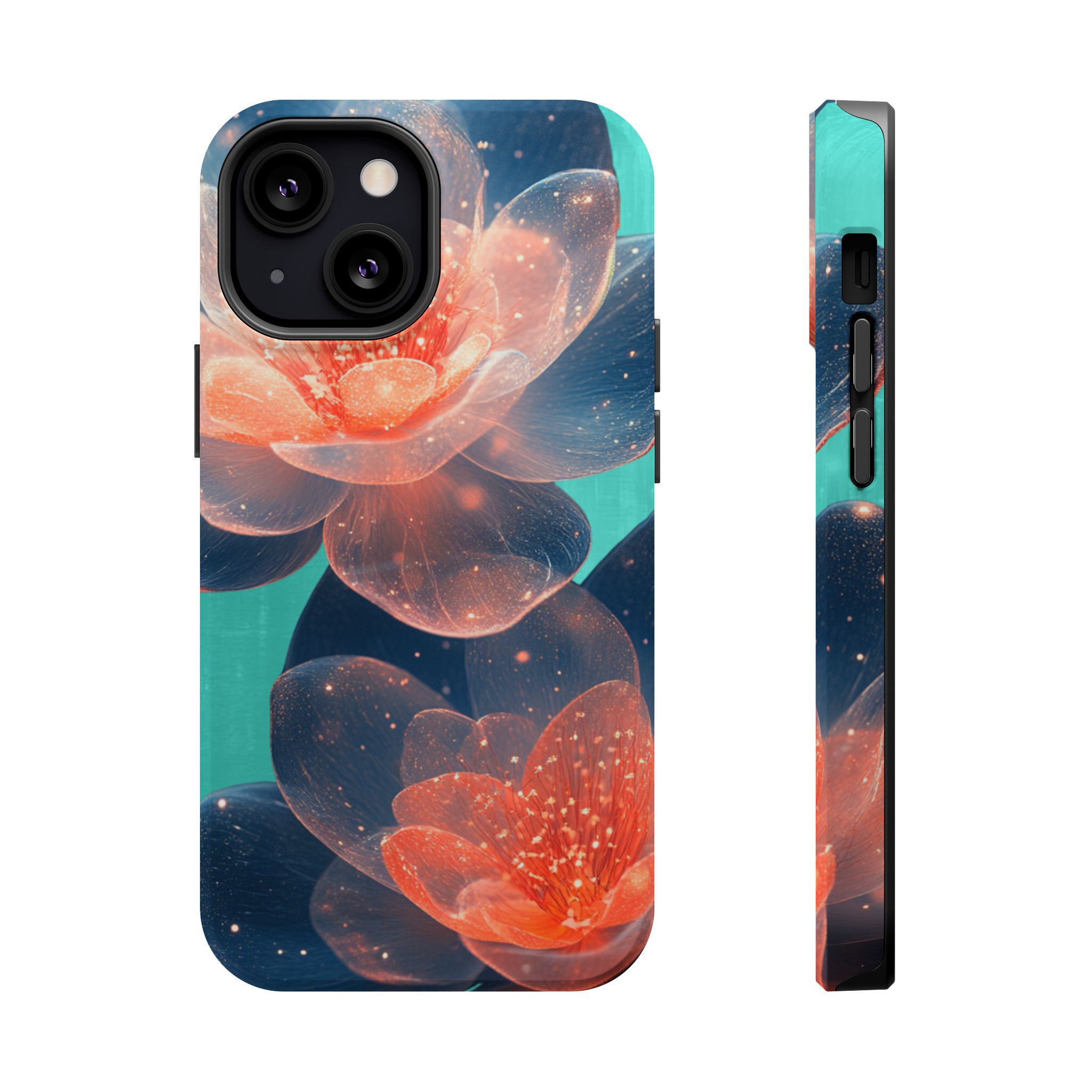 Velouris – Turquoise Glow Lotus Floral iPhone Case - Image 13