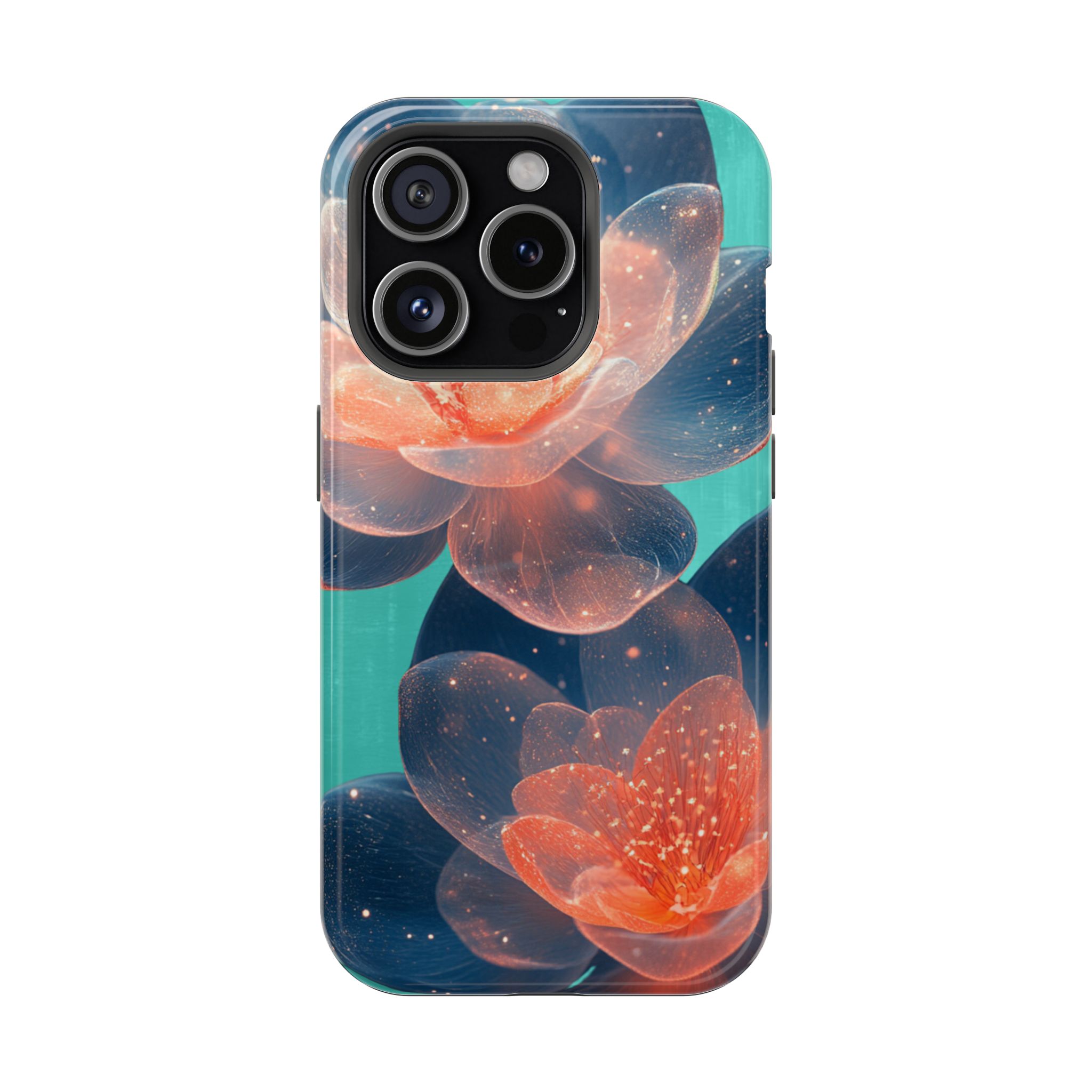 Velouris – Turquoise Glow Lotus Floral iPhone Case - Image 20