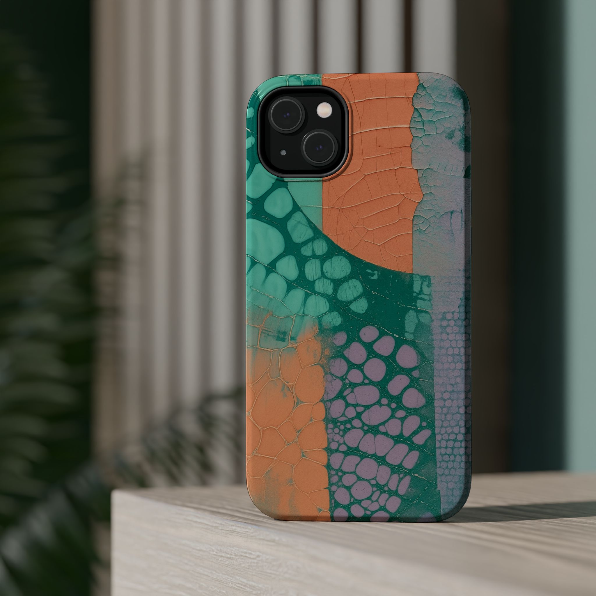 Serpentina Chic – Teal Coral Snake Skin iPhone Case - Image 21