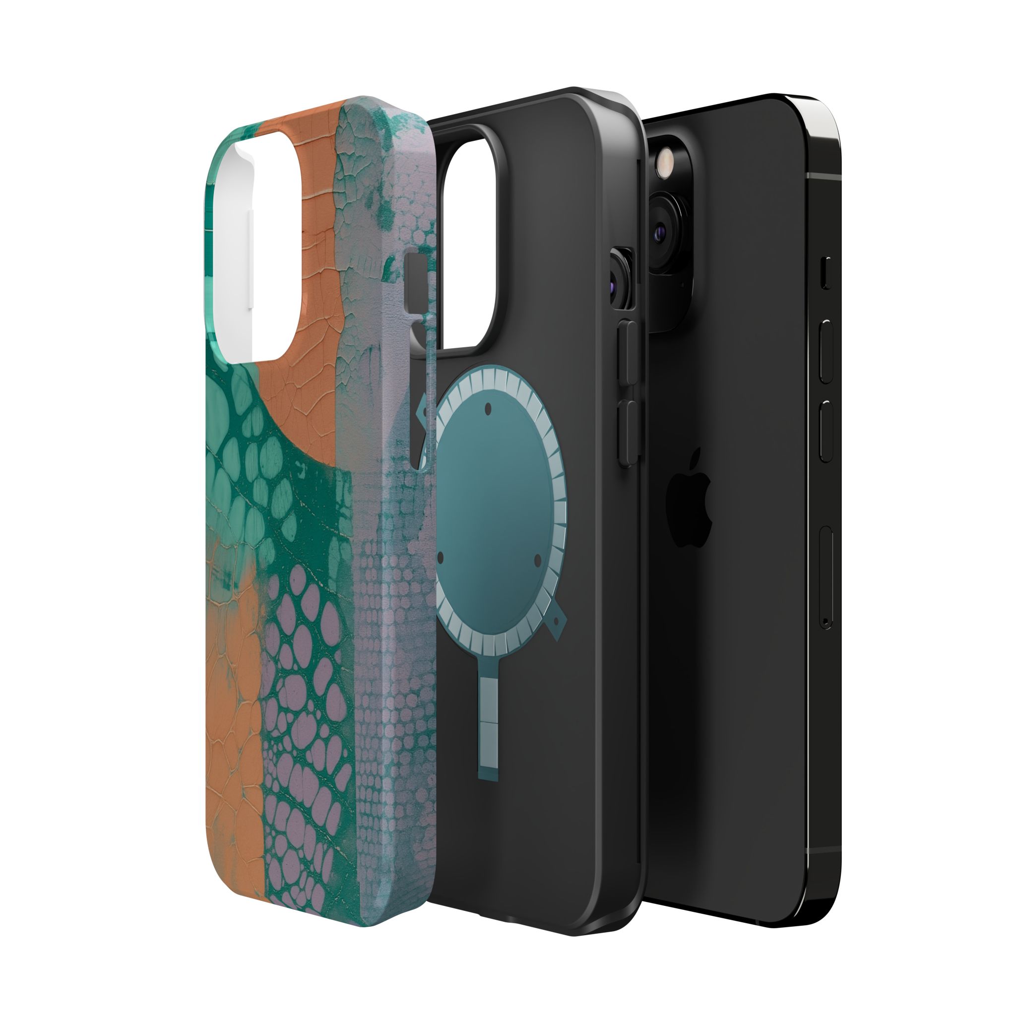 Serpentina Chic – Teal Coral Snake Skin iPhone Case - Image 51