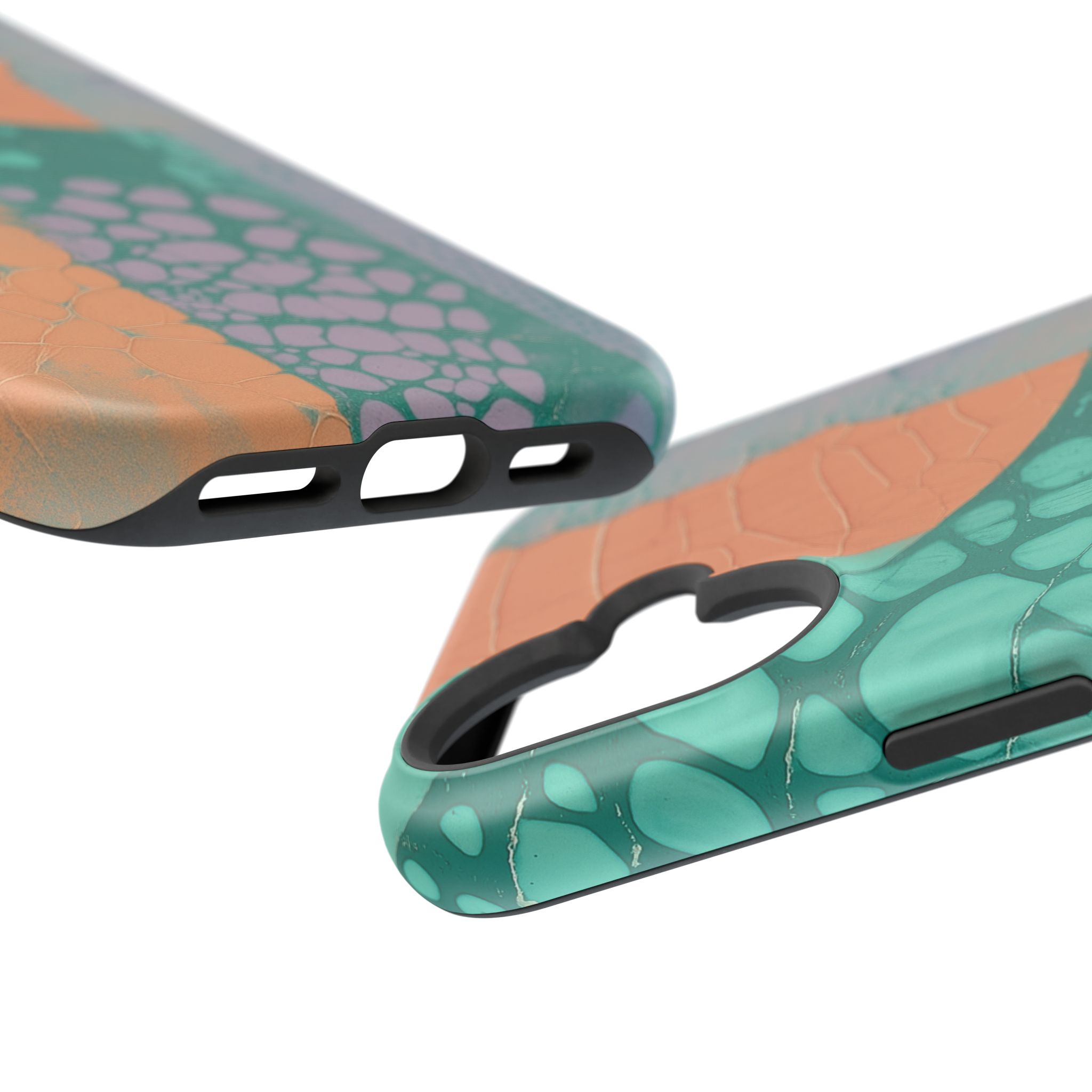 Serpentina Chic – Teal Coral Snake Skin iPhone Case - Image 105
