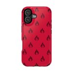 Crimson Flames – Minimal Fire Pattern iPhone Case