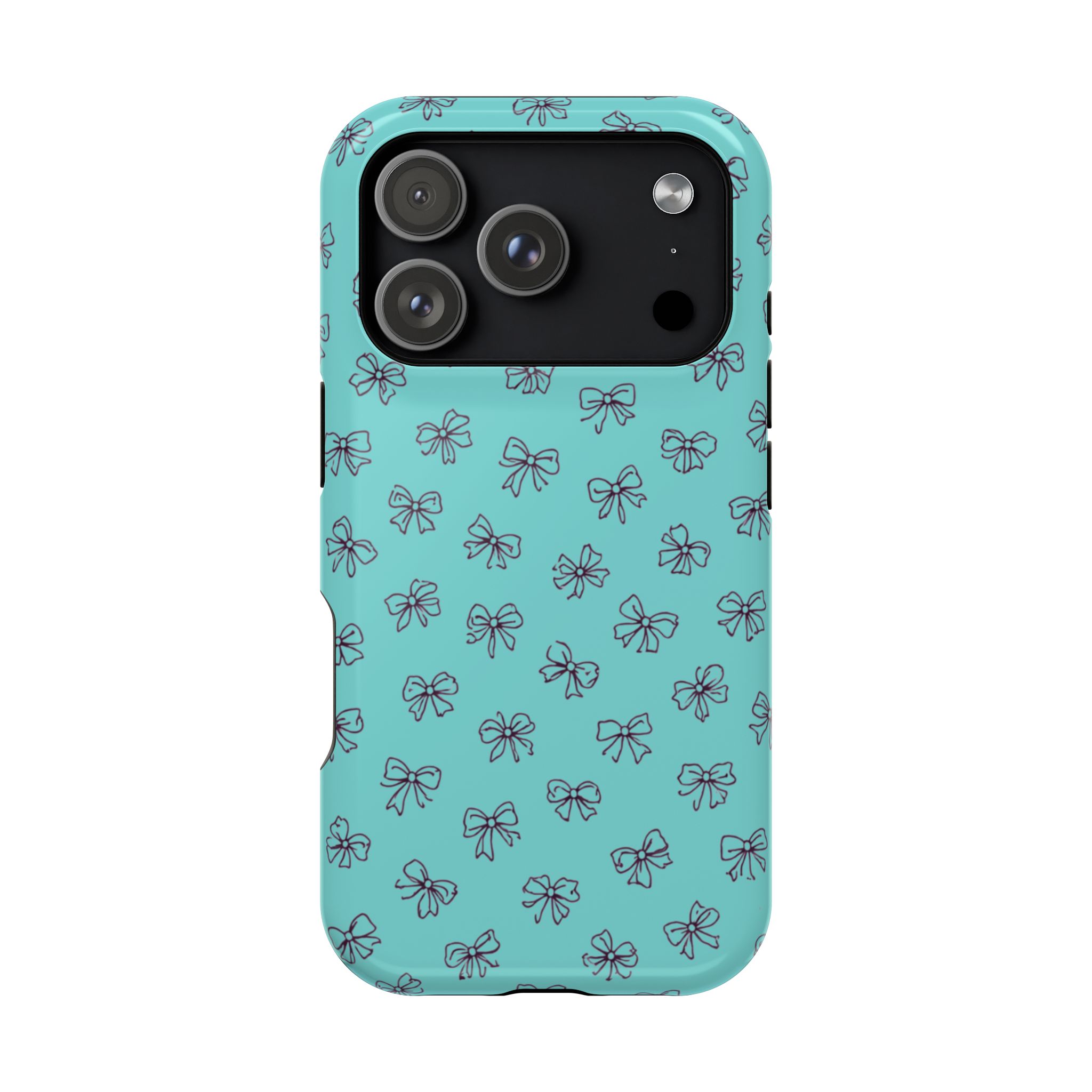 Mint Bows – Minimal Ribbon Pattern Mint iPhone Case - Image 37