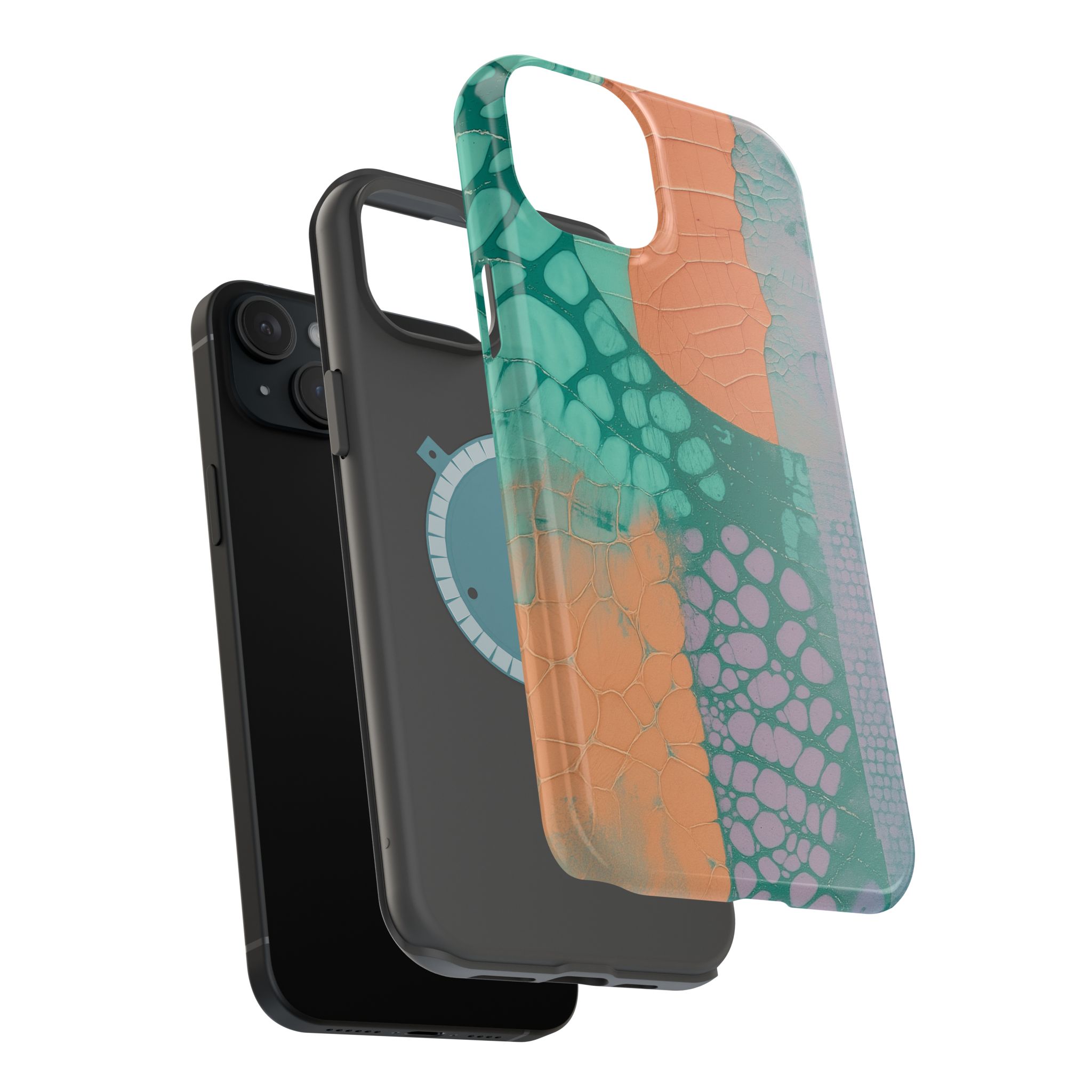 Serpentina Chic – Teal Coral Snake Skin iPhone Case - Image 85