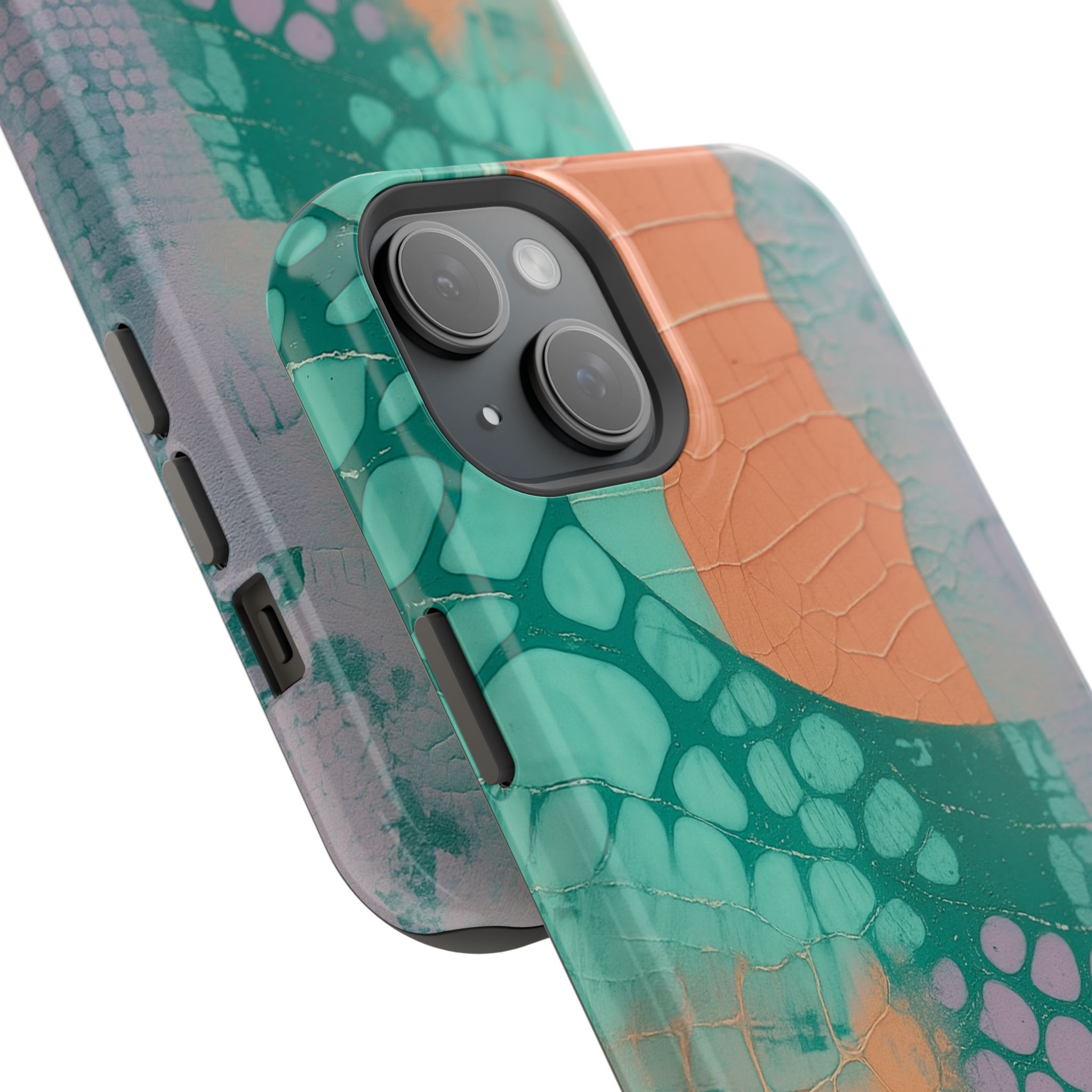 Serpentina Chic – Teal Coral Snake Skin iPhone Case - Image 83