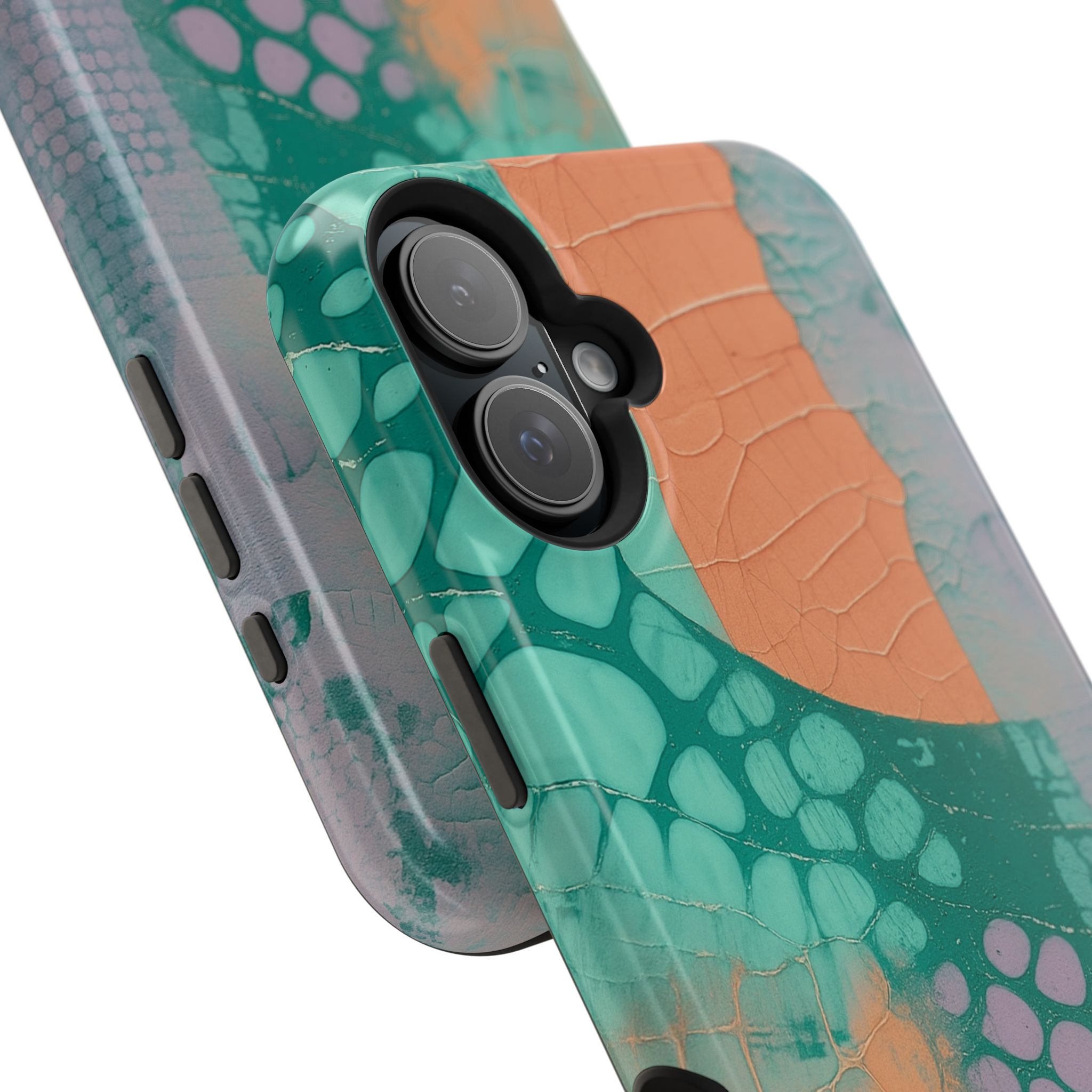 Serpentina Chic – Teal Coral Snake Skin iPhone Case - Image 108