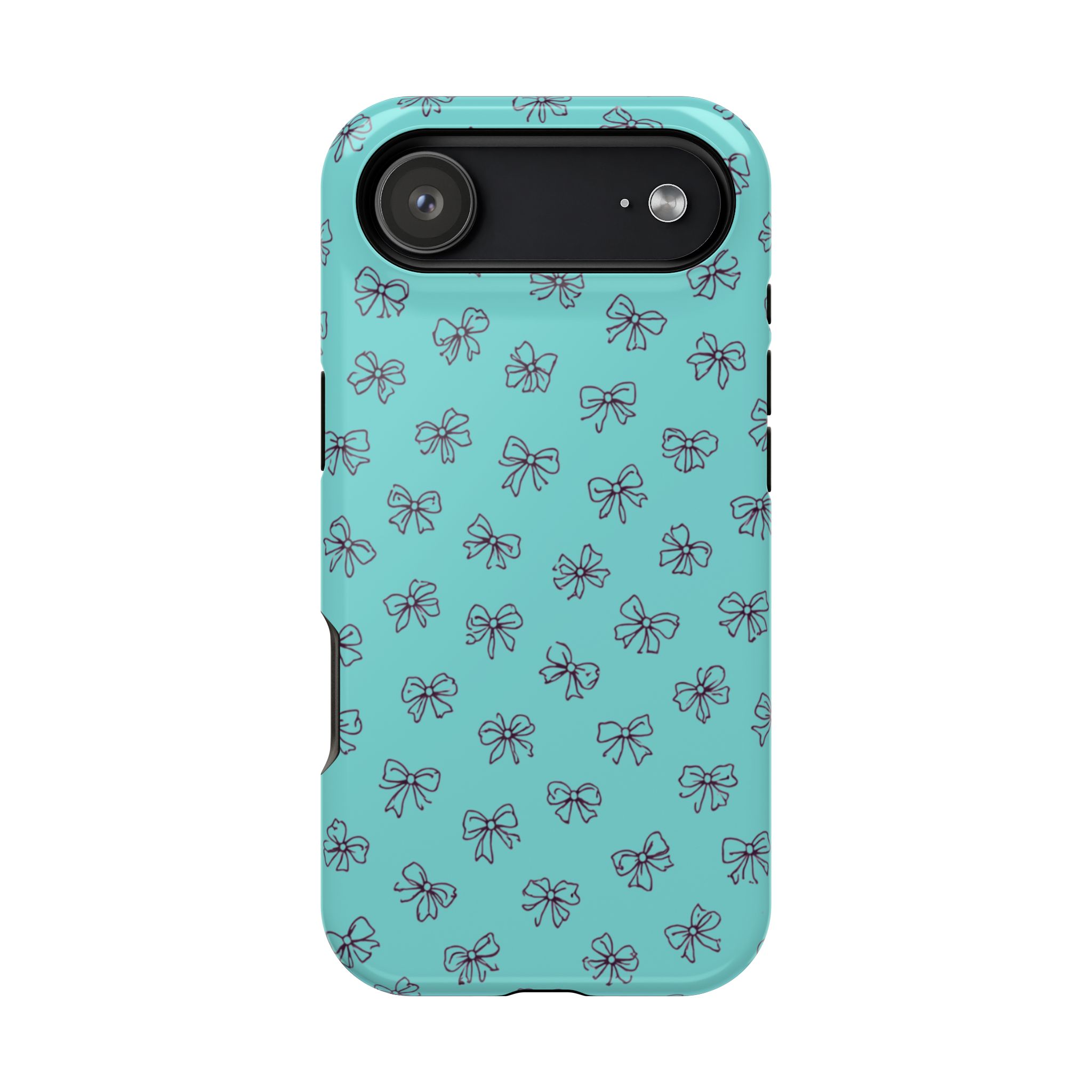 Mint Bows – Minimal Ribbon Pattern Mint iPhone Case - Image 35