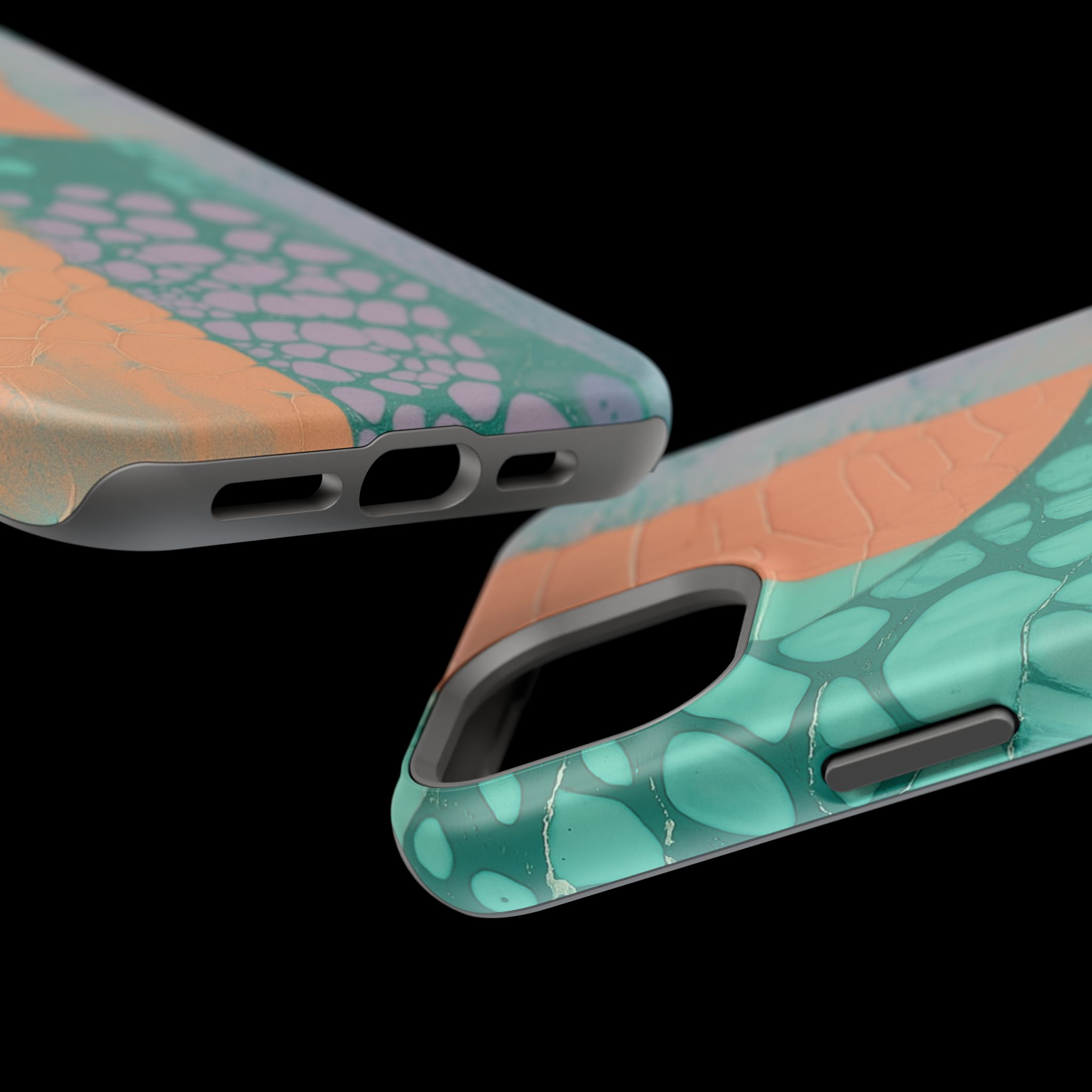 Serpentina Chic – Teal Coral Snake Skin iPhone Case - Image 88
