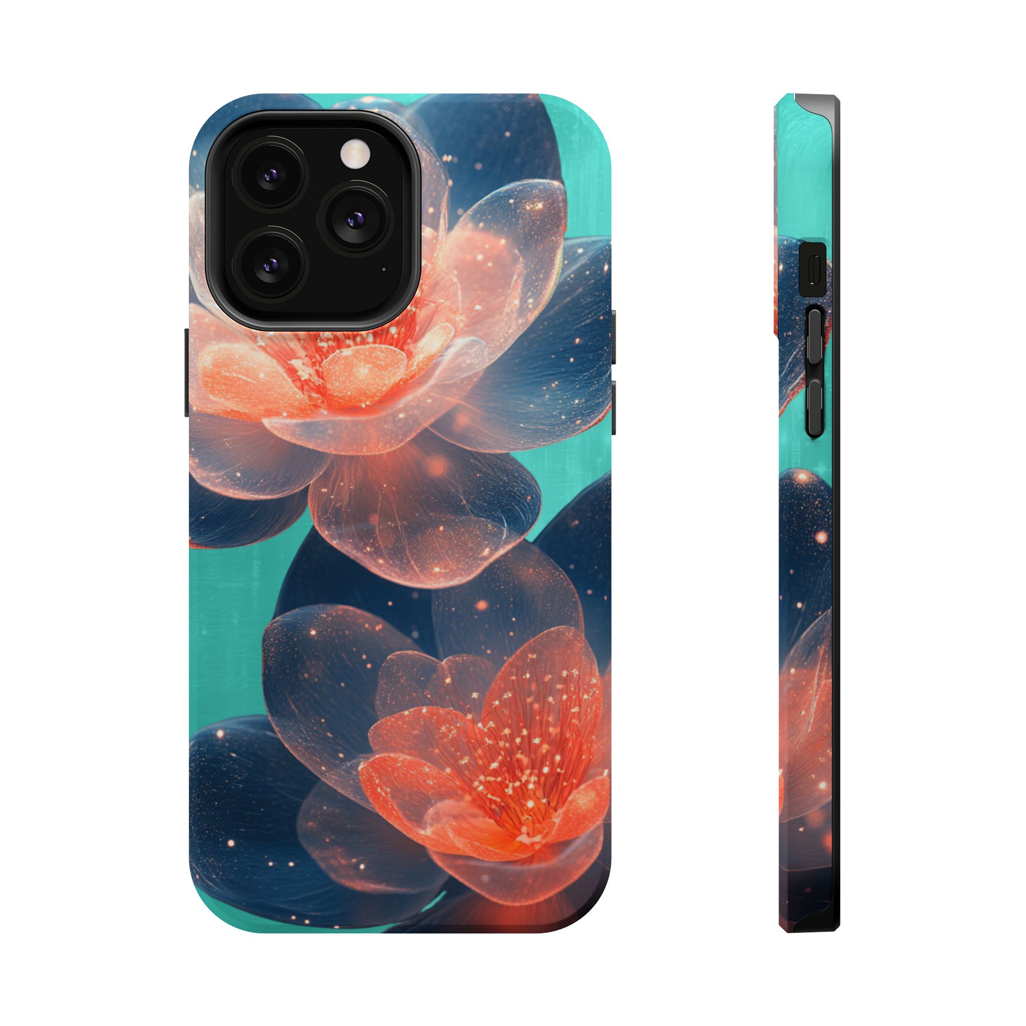 Velouris – Turquoise Glow Lotus Floral iPhone Case - Image 17