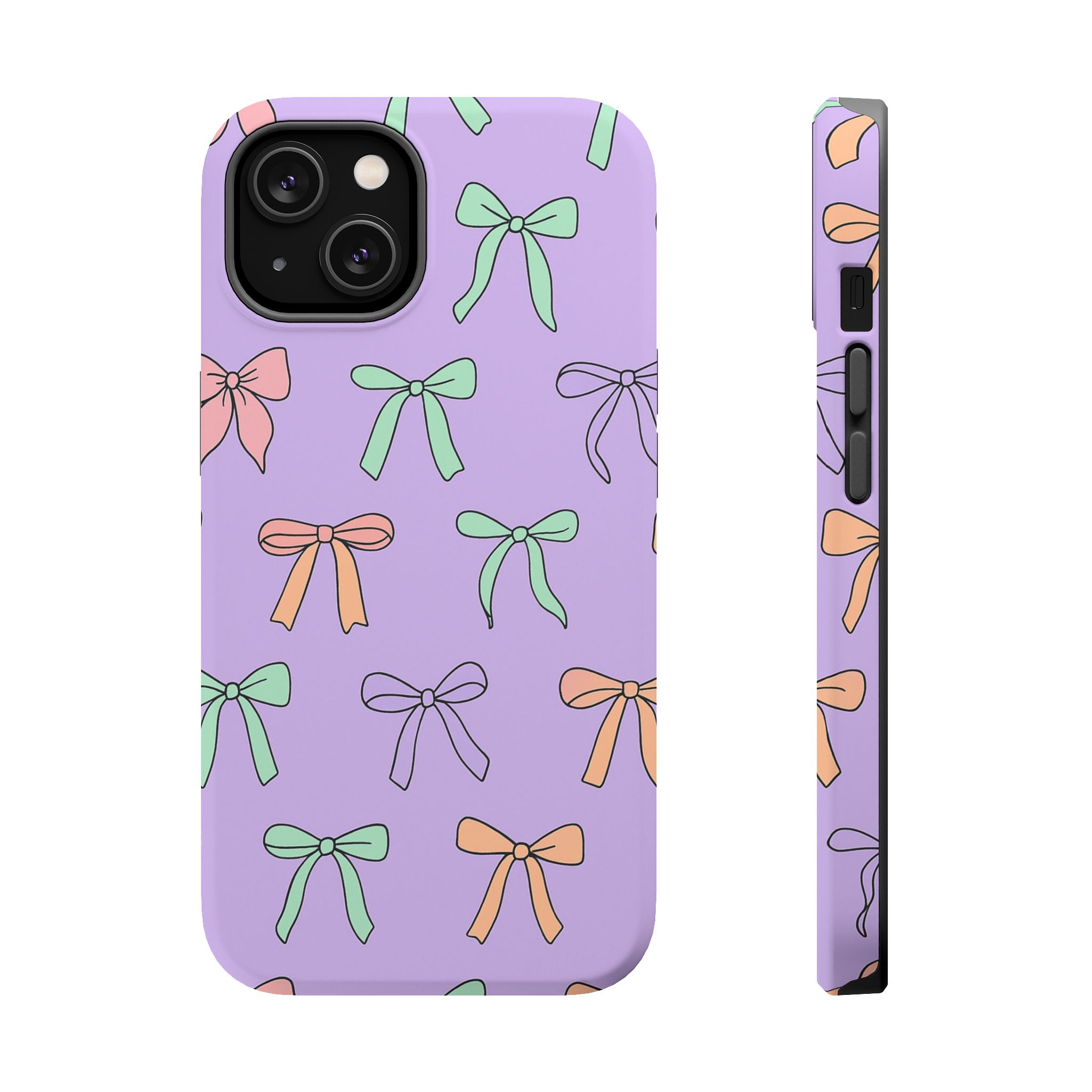 Pastel Bows – Soft Lavender Cute Ribbon Pattern iPhone Case - Image 4