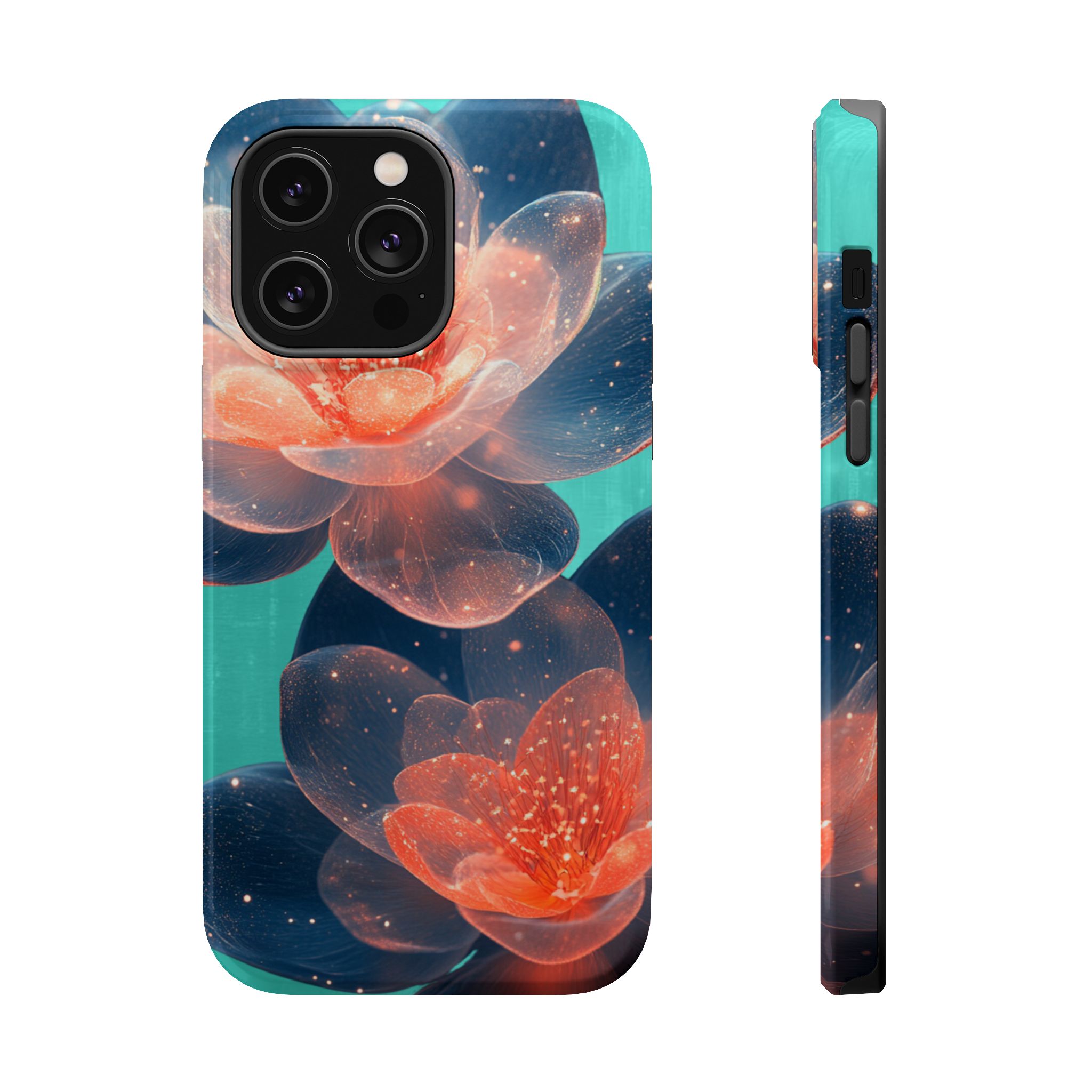 Velouris – Turquoise Glow Lotus Floral iPhone Case - Image 8