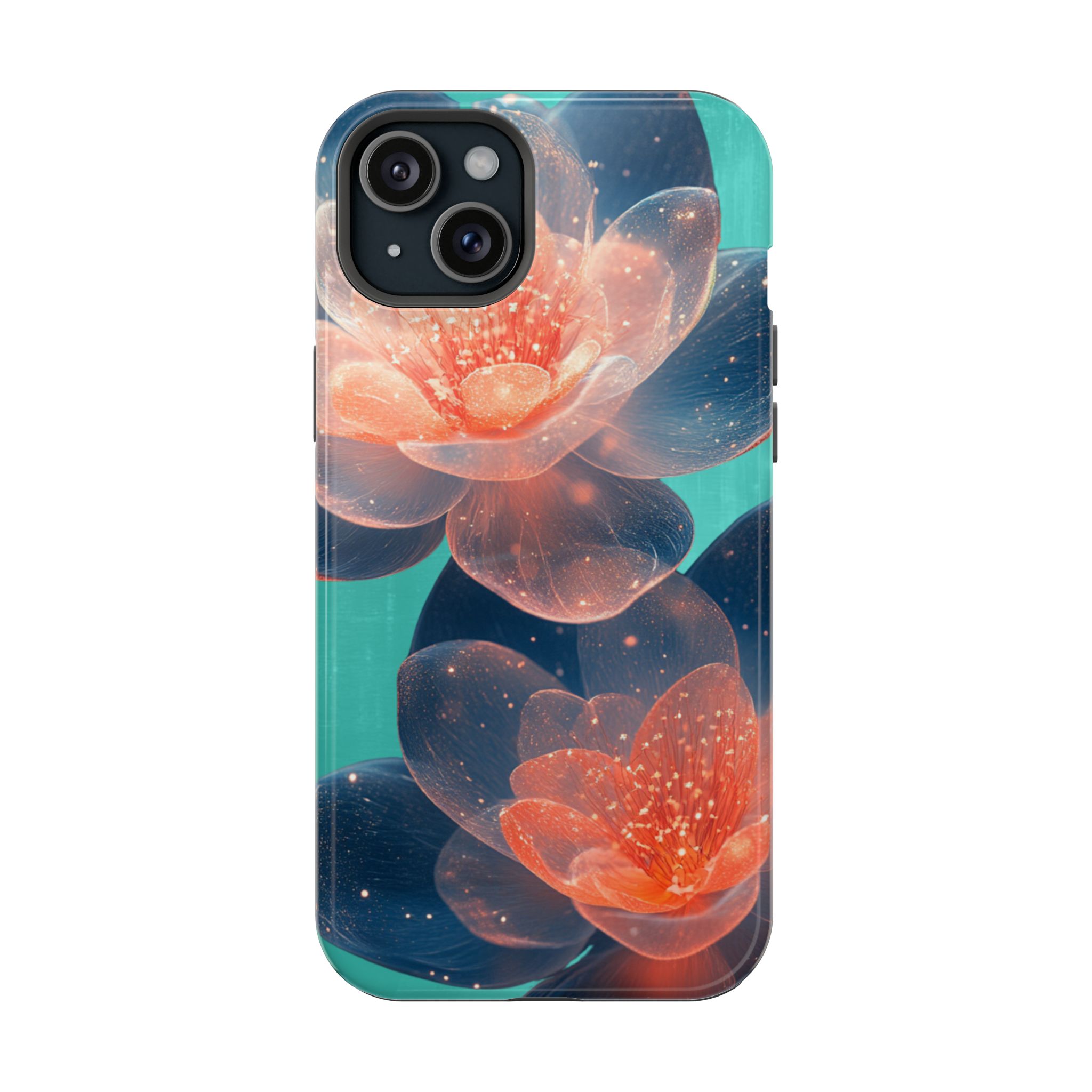Velouris – Turquoise Glow Lotus Floral iPhone Case - Image 22