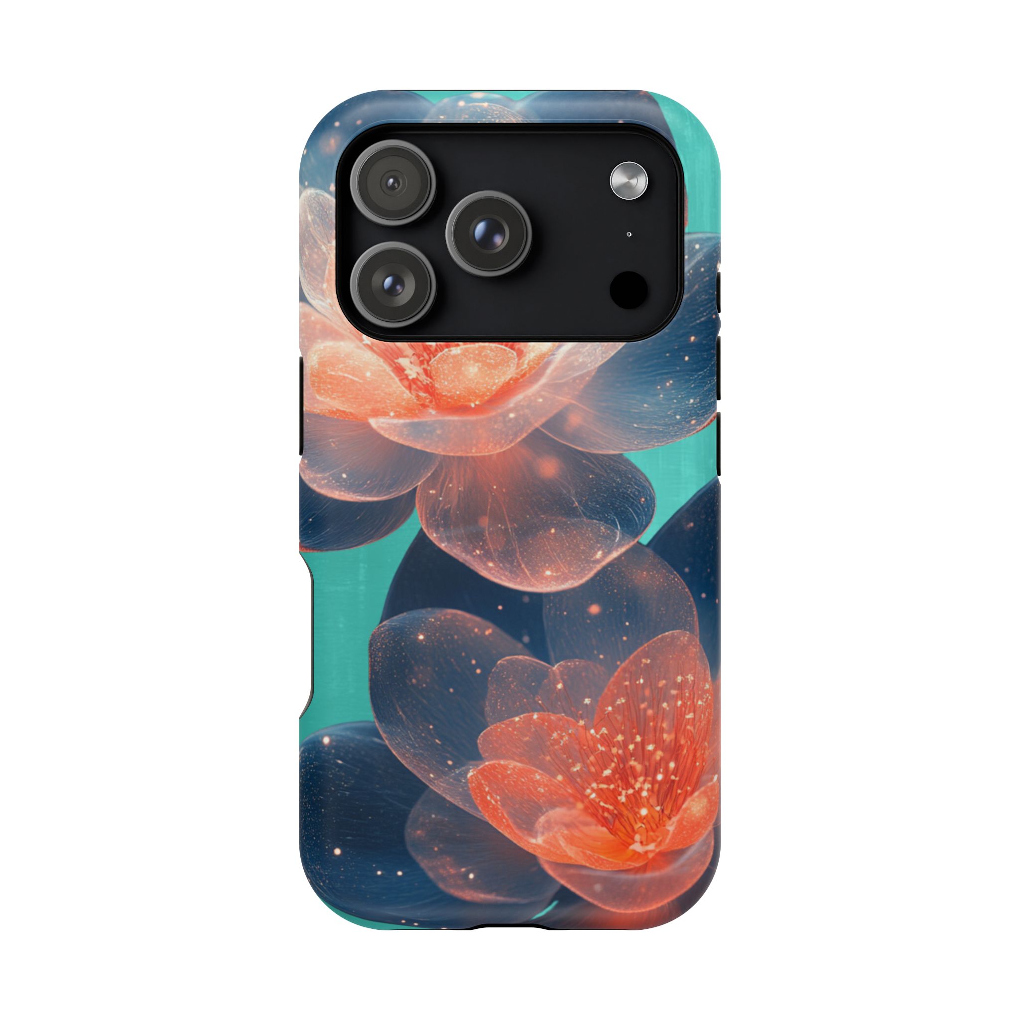 Velouris – Turquoise Glow Lotus Floral iPhone Case - Image 38