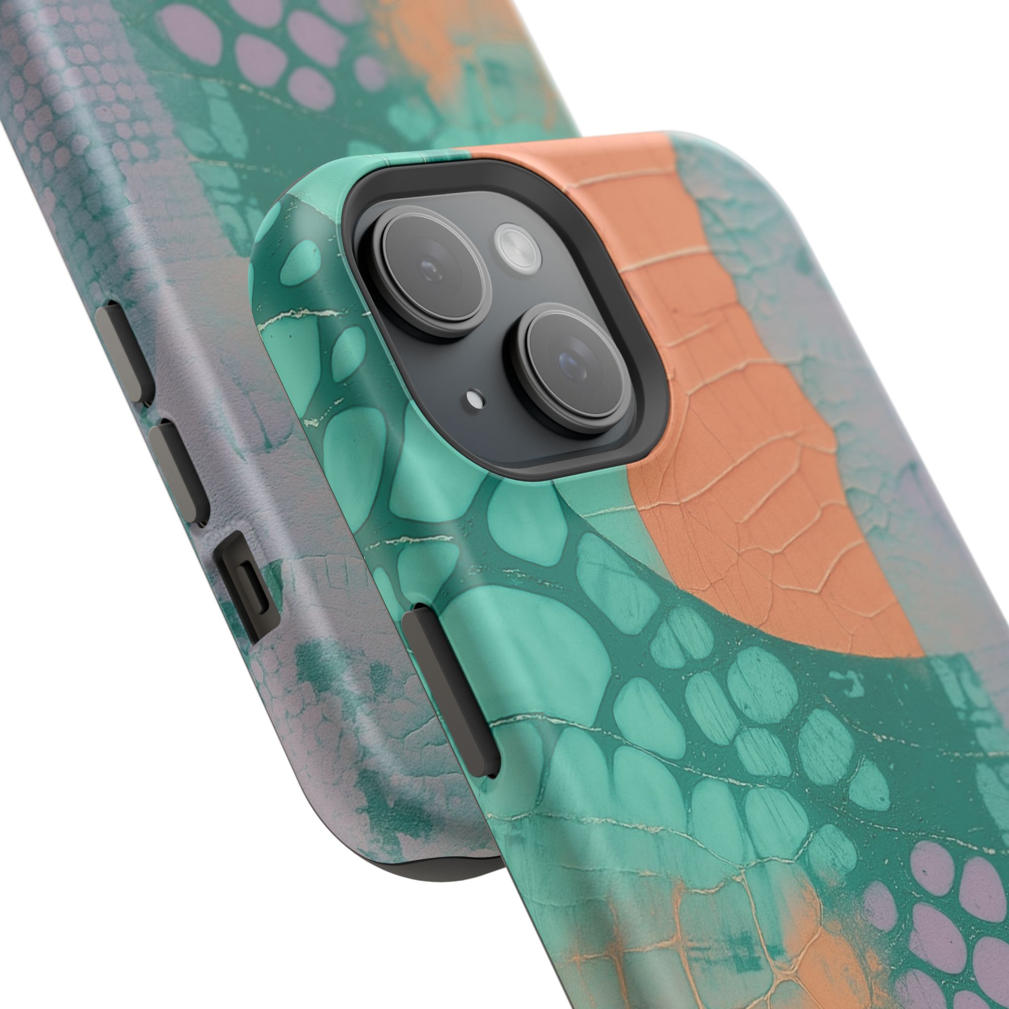 Serpentina Chic – Teal Coral Snake Skin iPhone Case - Image 71