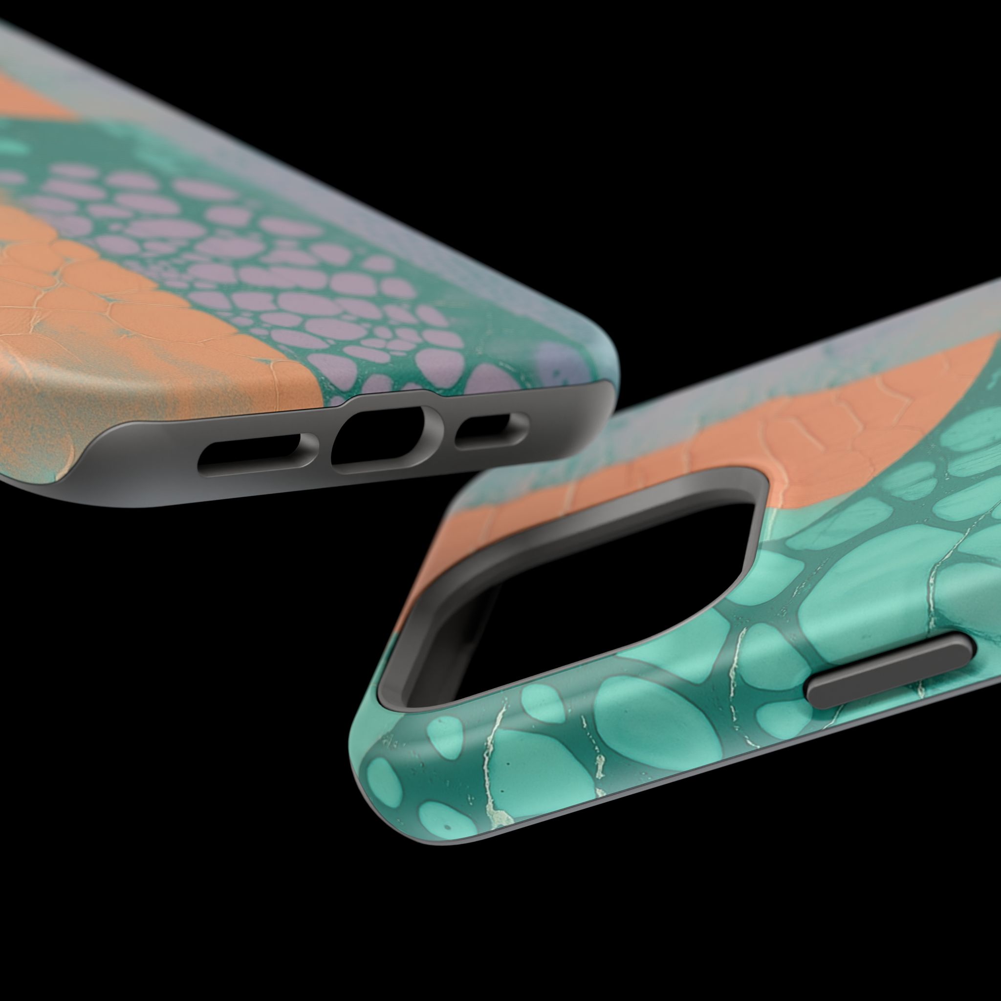 Serpentina Chic – Teal Coral Snake Skin iPhone Case - Image 96