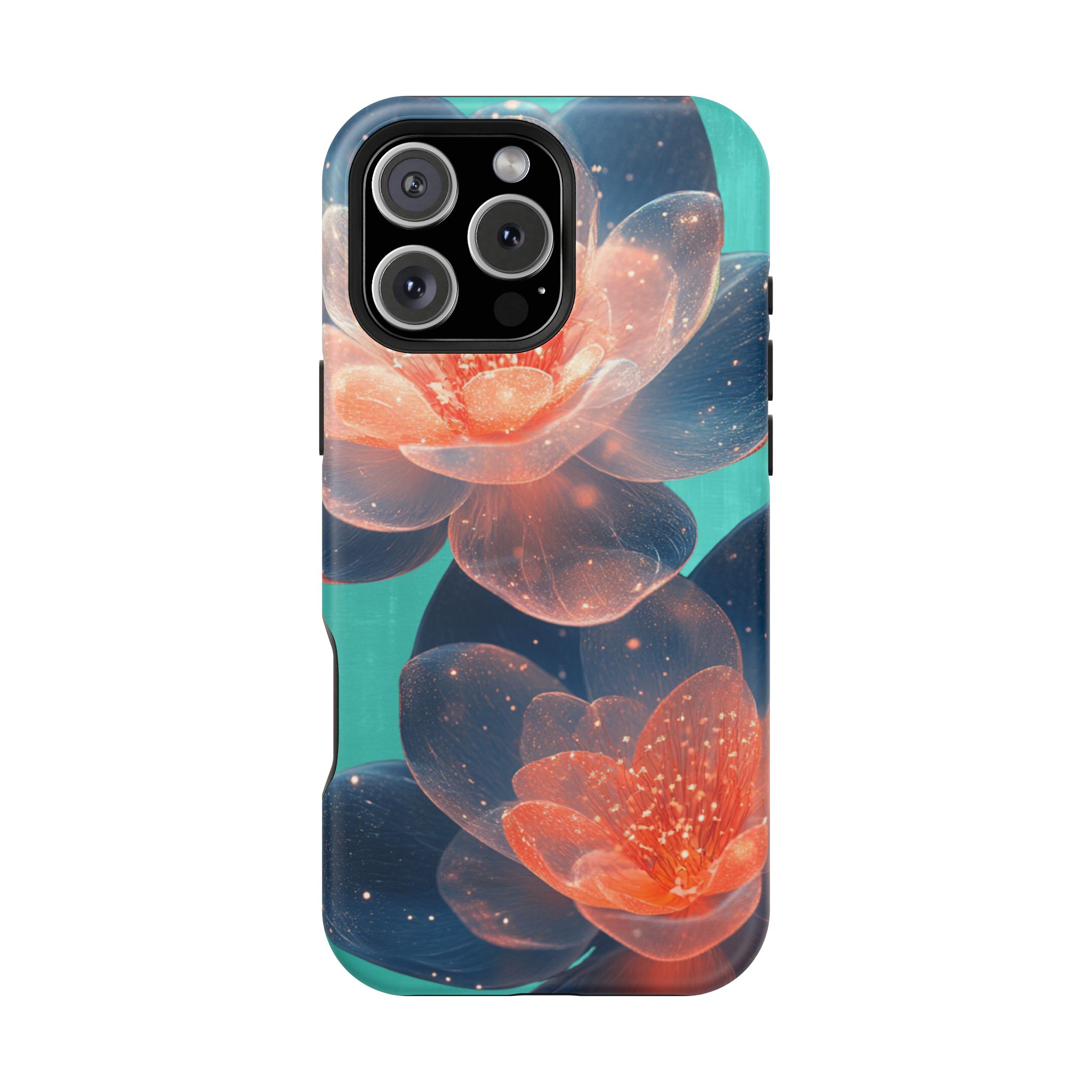 Velouris – Turquoise Glow Lotus Floral iPhone Case - Image 33
