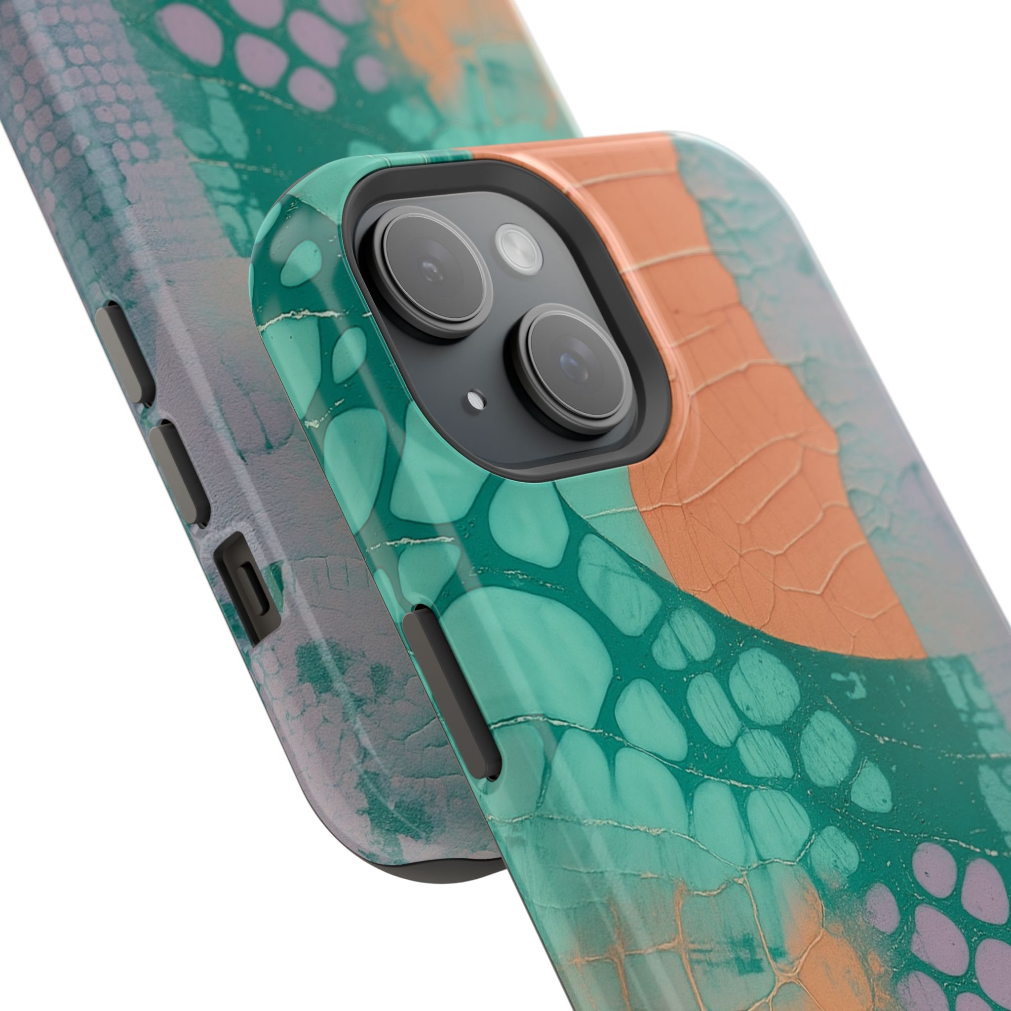 Serpentina Chic – Teal Coral Snake Skin iPhone Case - Image 67