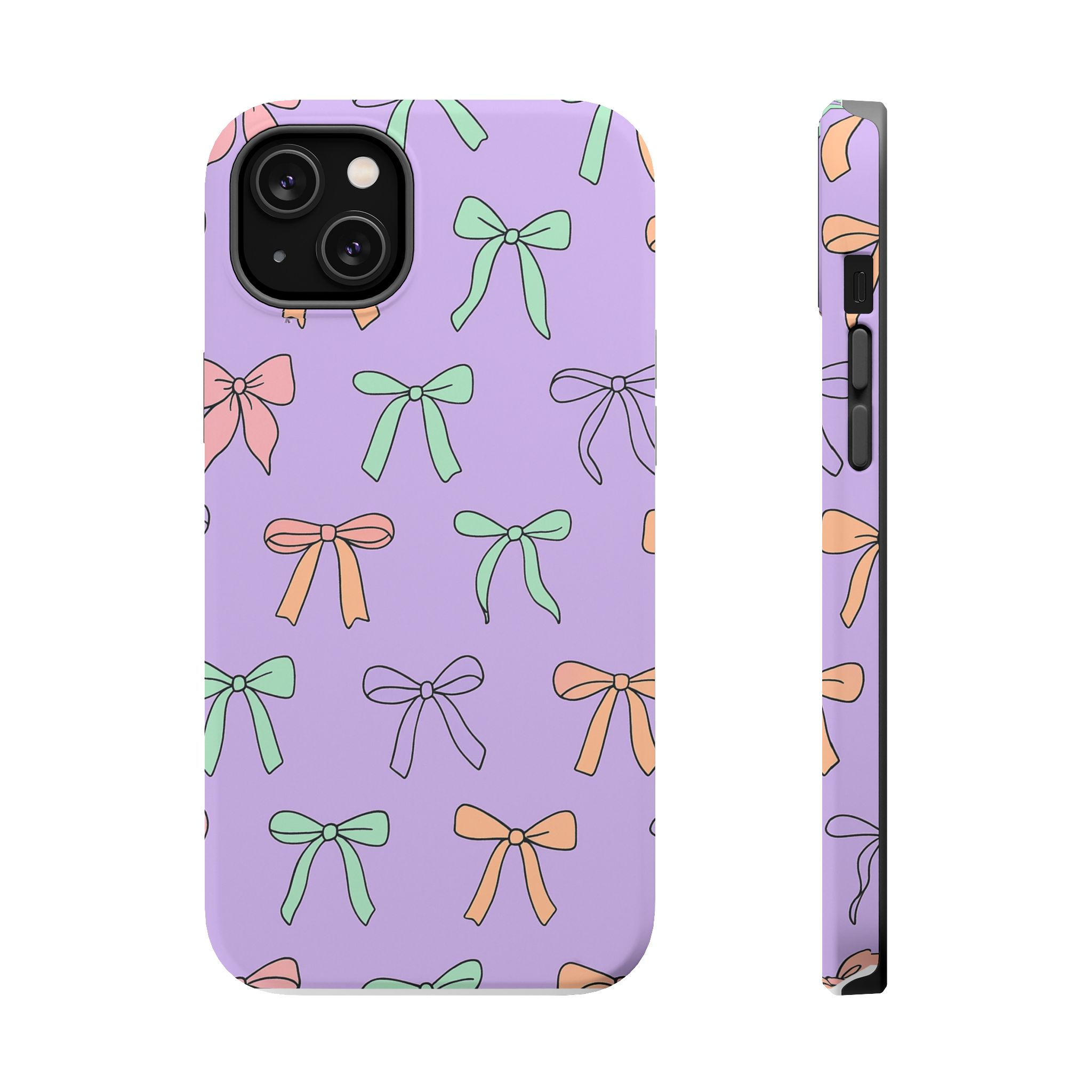 Pastel Bows – Soft Lavender Cute Ribbon Pattern iPhone Case - Image 8