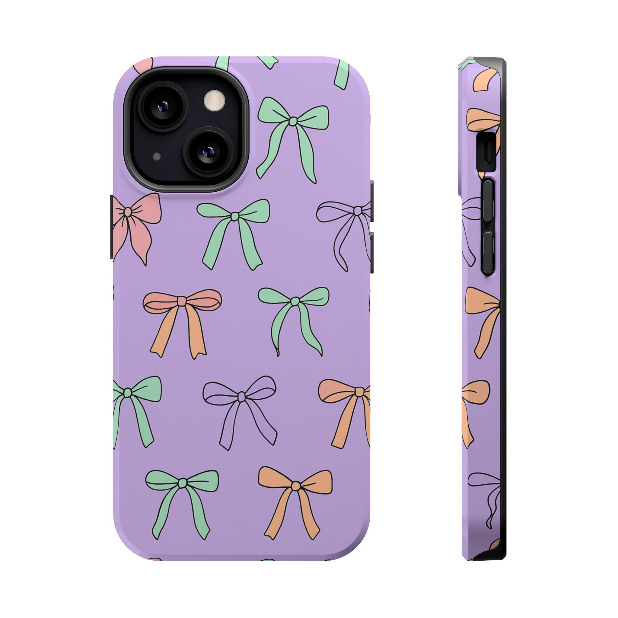 Pastel Bows – Soft Lavender Cute Ribbon Pattern iPhone Case - Image 13