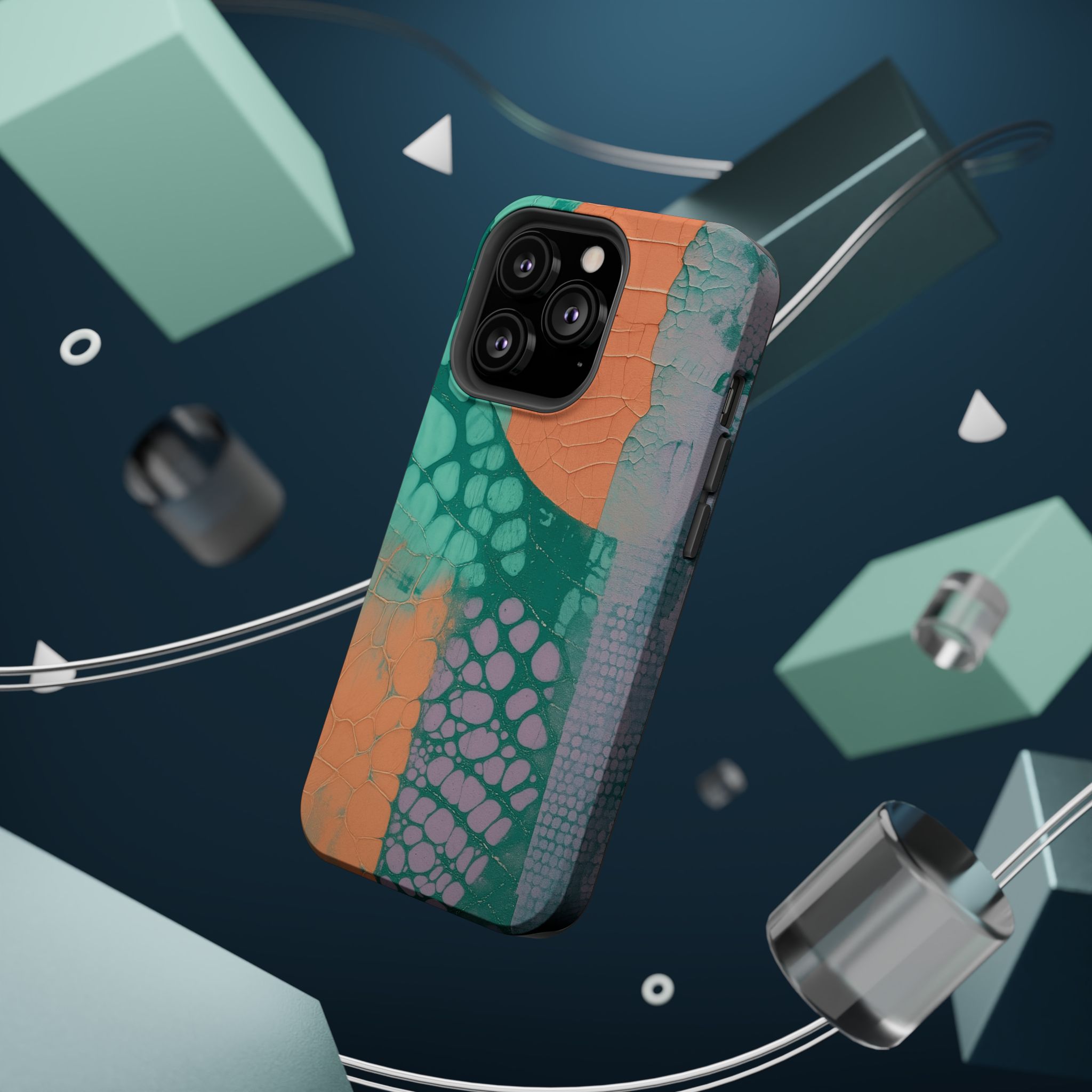Serpentina Chic – Teal Coral Snake Skin iPhone Case - Image 56