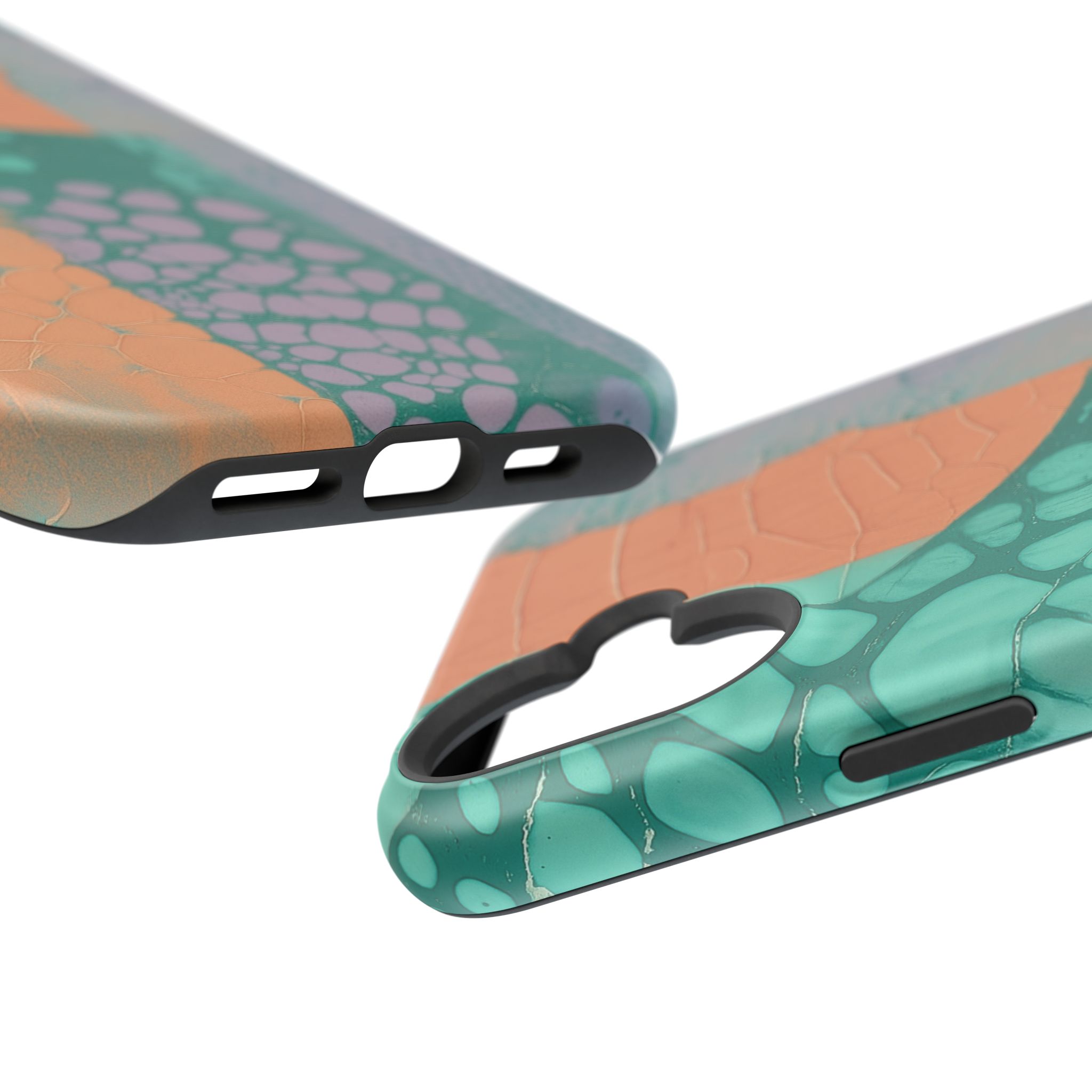 Serpentina Chic – Teal Coral Snake Skin iPhone Case - Image 113