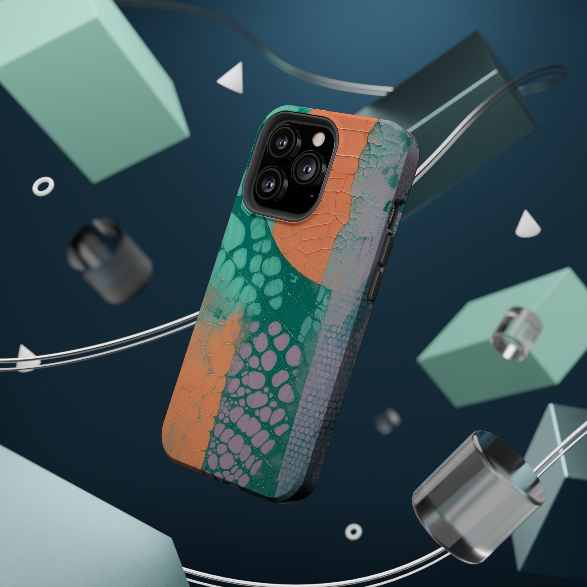 Serpentina Chic – Teal Coral Snake Skin iPhone Case - Image 52