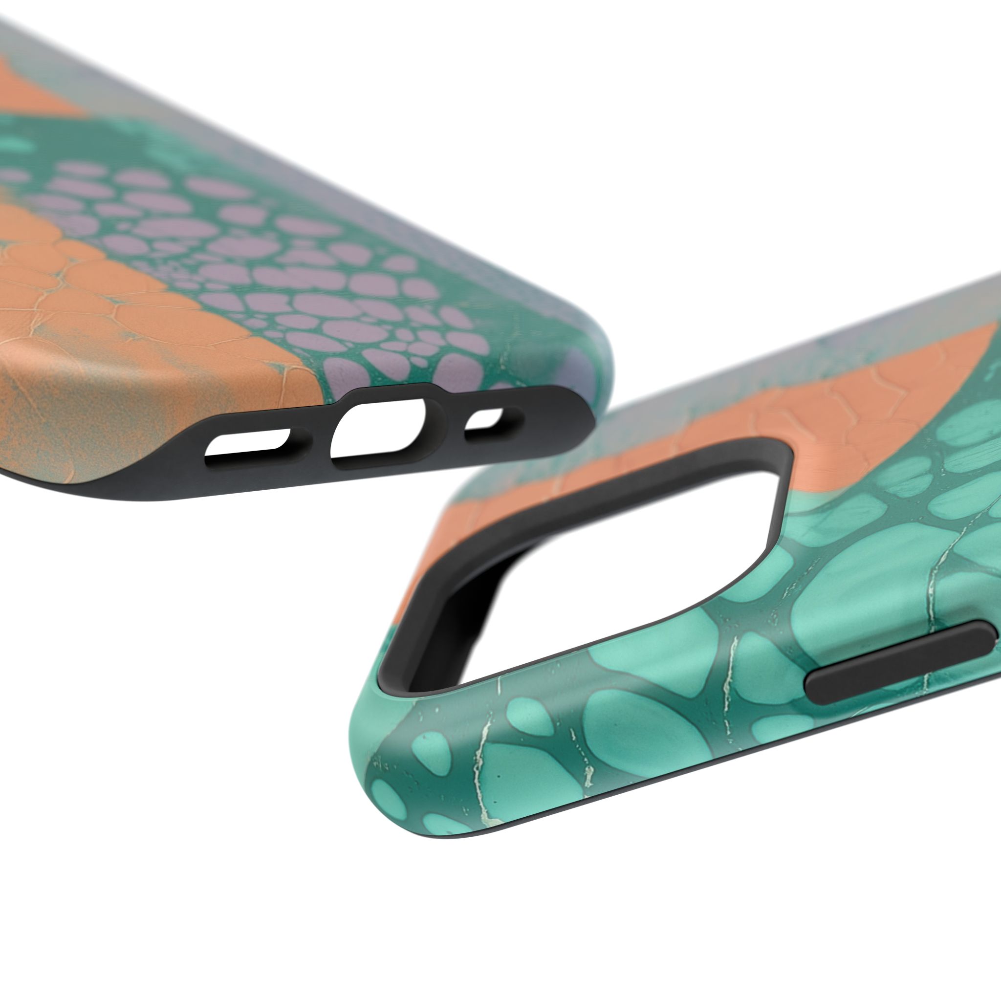 Serpentina Chic – Teal Coral Snake Skin iPhone Case - Image 121