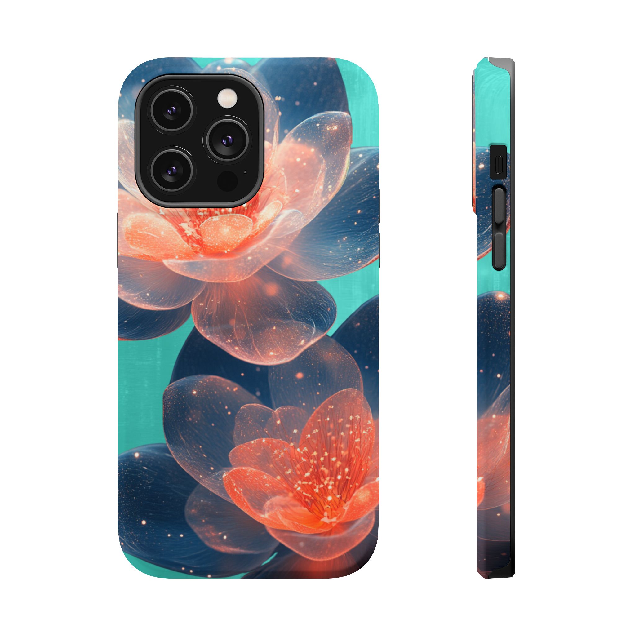 Velouris – Turquoise Glow Lotus Floral iPhone Case - Image 9