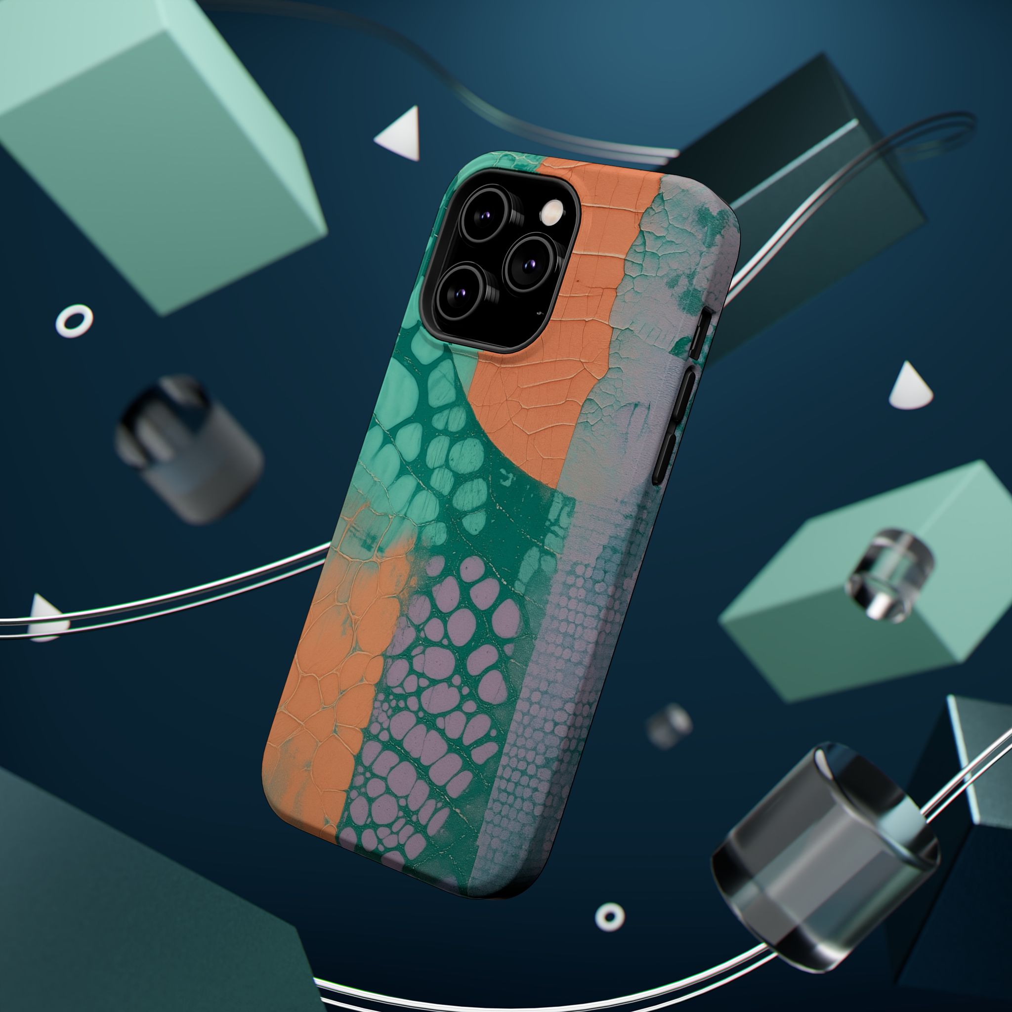 Serpentina Chic – Teal Coral Snake Skin iPhone Case - Image 28