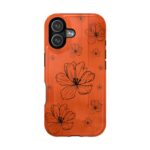 unset Orange Floral iPhone Case