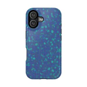 aqua static electric teal blue digital style iphone case