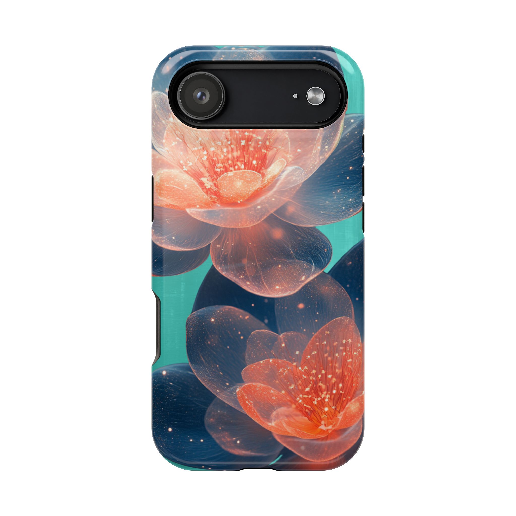 Velouris – Turquoise Glow Lotus Floral iPhone Case - Image 35